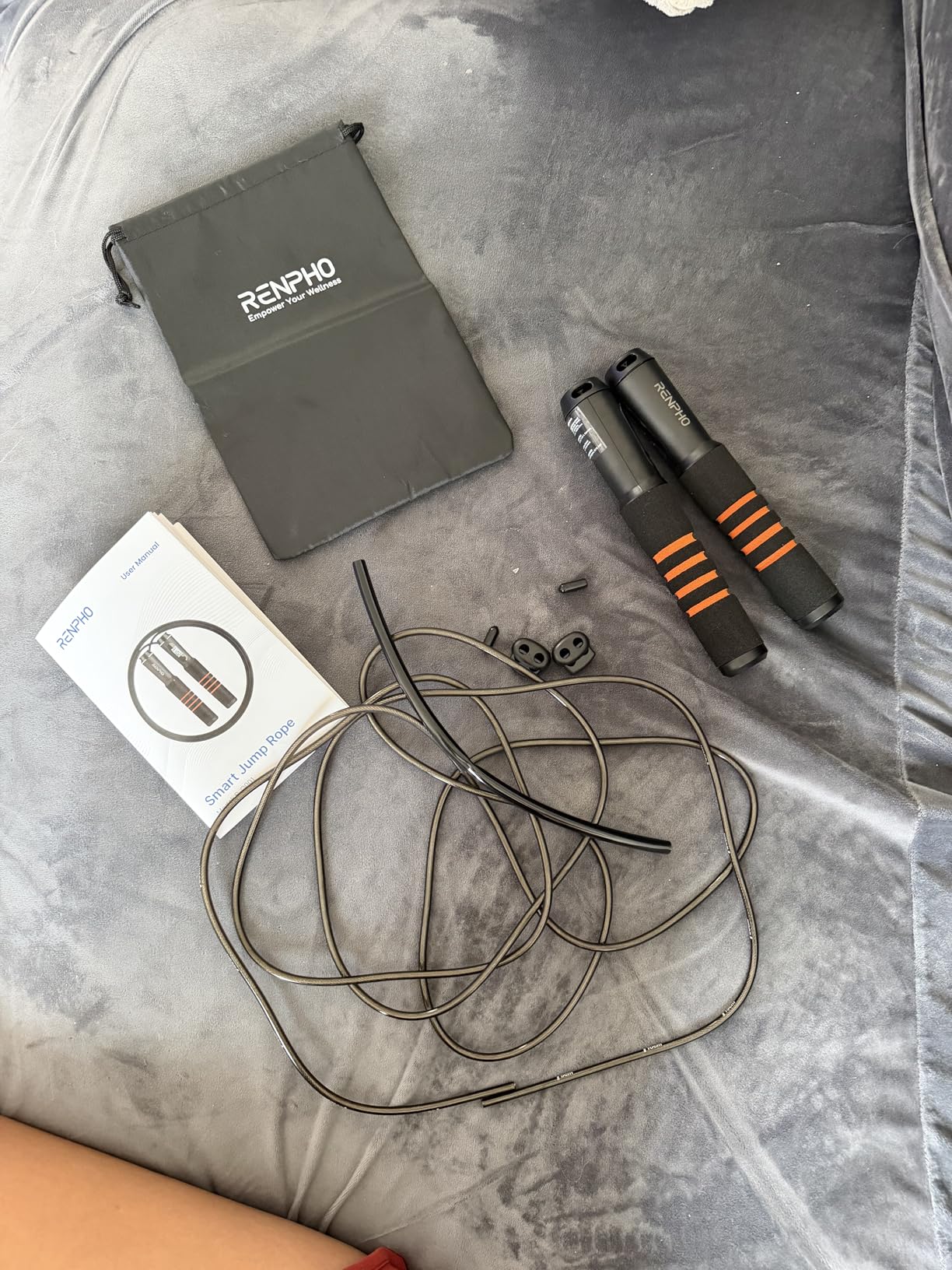 RENPHO Smart Jump Rope - APP Data Storage & Tracking & Analysis, Tangle-Free Jumping Rope, Skipping Rope with Counter, Adjustable Workout Jump Ropes for Crossfit, Gym, MMA customer photo 1