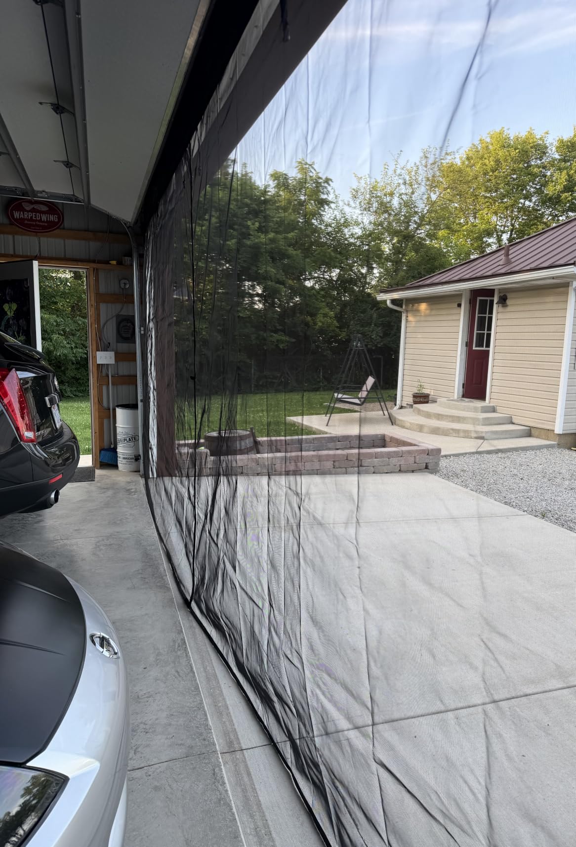 Sunolga Magnetic Garage Door Screen for 2 Car 16x7FT, Reinforced Polyester Magnetic Screen Door with 26 High Energy Magnets and 6 Strapping Tapes, Hands-Free Screen Door Mesh customer photo 2