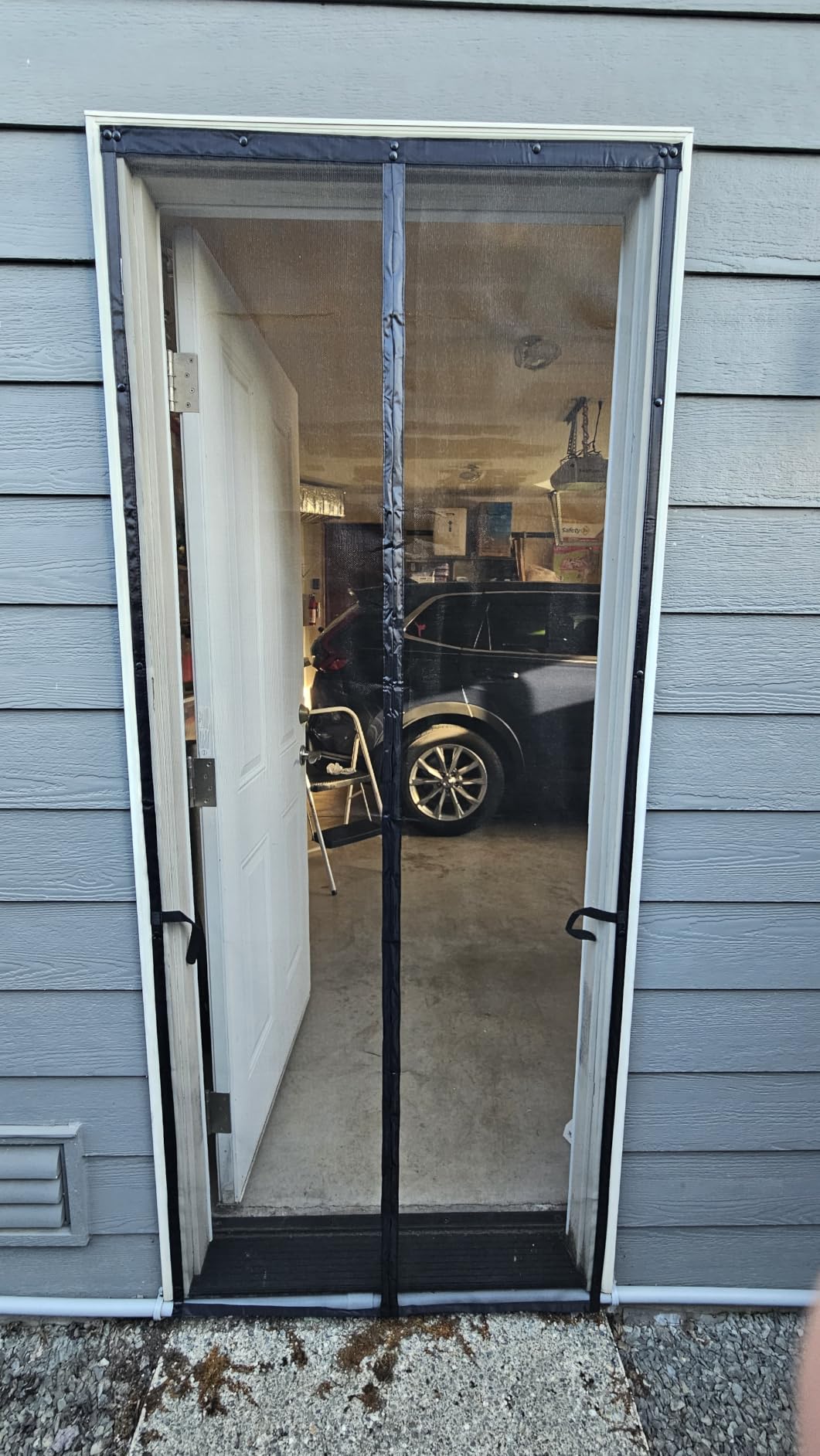 FEGO Garage Door Screen 16x7FT, Magnetic Screen Door with Retractable Fiberglass Mesh and Heavy Duty Weighted Bottom, Hands Free w/ 40 Magnets for 2 Car Garage/Patio/Small Shop customer photo 2
