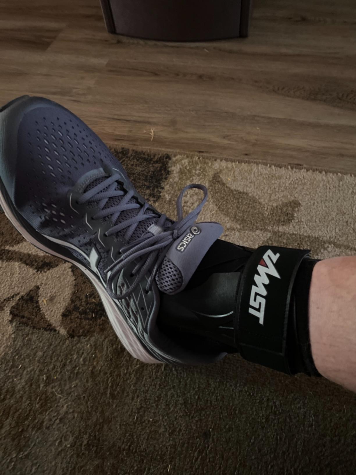 Zamst A2-DX Sports Ankle Brace with Protective Guards For High Ankle Sprains and Chronic Ankle Instability - for Basketball, Volleyball, Lacrosse, Football - Black, Left Large customer photo 2