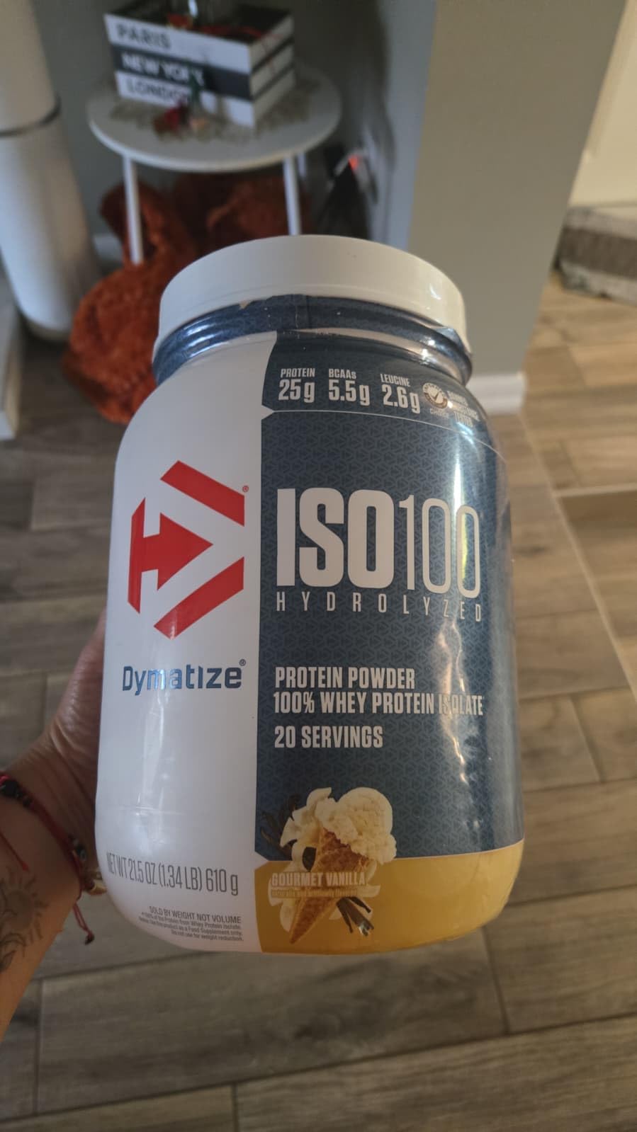 Dymatize ISO100 Whey Protein Powder Isolate, Gourmet Vanilla, 25g of Protein, 5.5g BCAAs, Gluten Free, 1g Fat, 1g Sugar, 2g Carb (20 Servings) customer photo 2