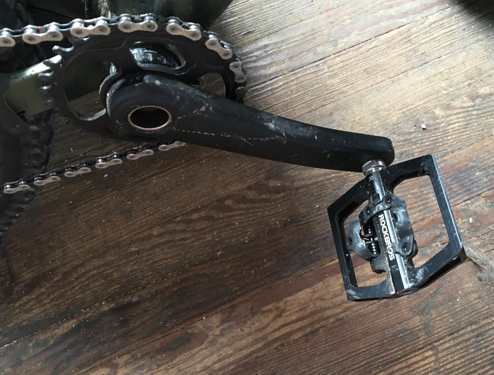 ROCKBROS MTB Mountain Bike Pedals Compatible with SPD Dual Function Sealed Clipless Aluminum Bicycle Flat Platform 9/16