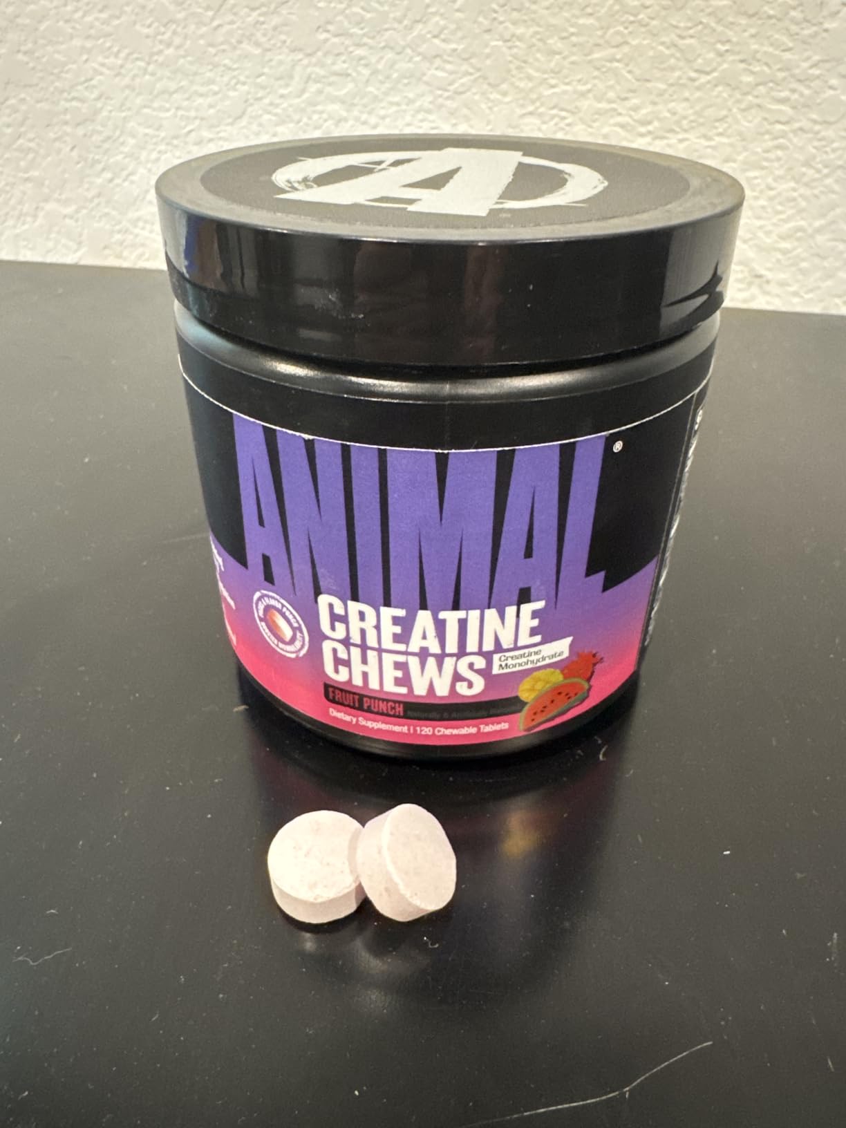 Animal Creatine Chews Tablets - Enhanced Creatine Monohydrate with AstraGin to Improve Absorption, Sea Salt for Added Pumps, Delicious and Convenient Chewable Tablets - Fruit Punch customer photo 2