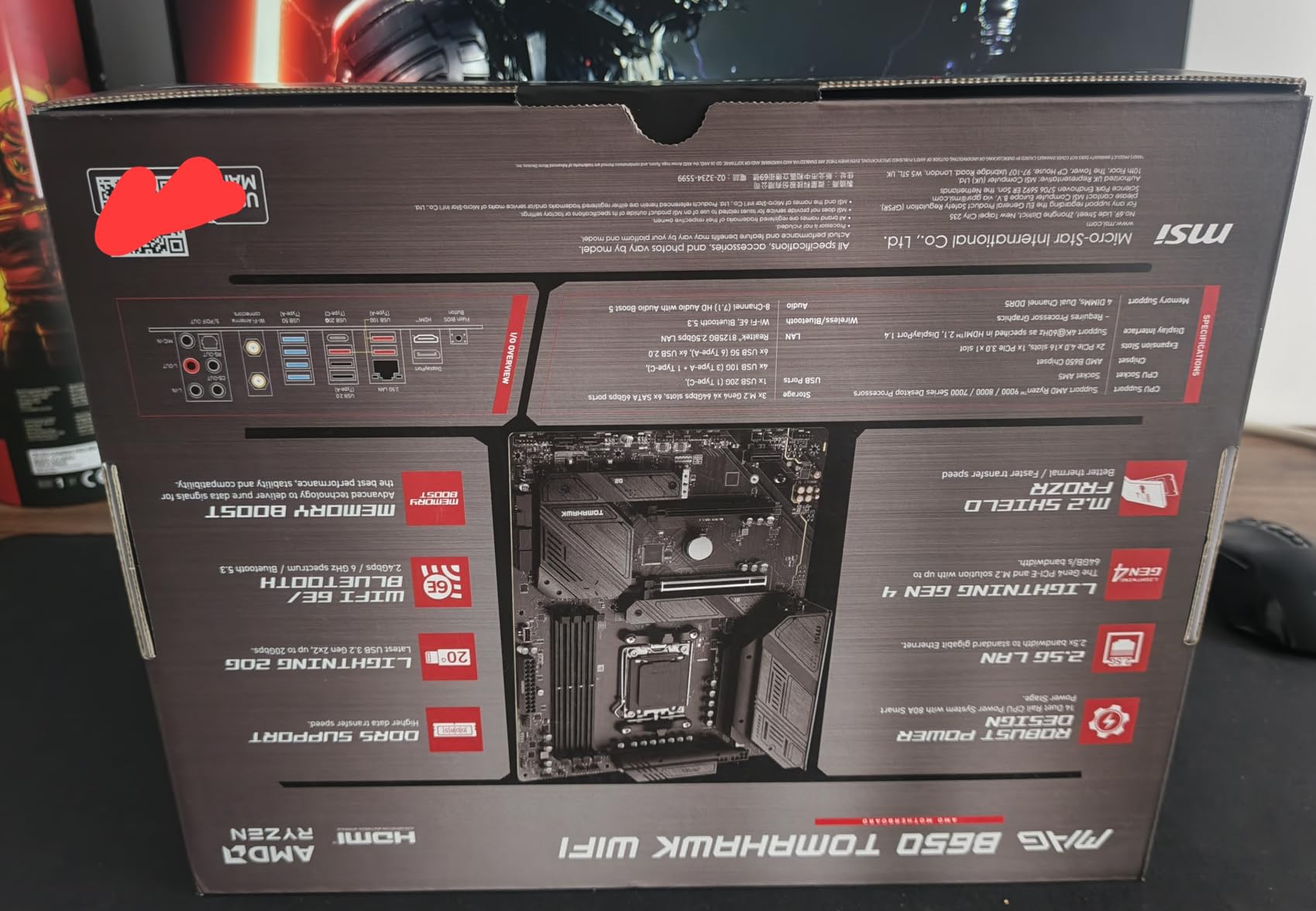 MSI MAG B650 Tomahawk WiFi Gaming Motherboard (AM5, DDR5, PCIe 4.0, Wi-Fi 6E, Bluetooth 5.3, 2.5Gbps LAN, ATX) customer photo 1