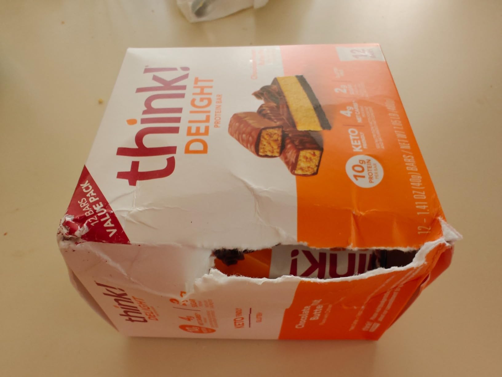think! Delight Protein Bars, Chocolate Peanut Butter Pie, Low Sugar & Low Carb Gluten-Free Snack, Keto Friendly Snacks, 12 Count customer photo 2