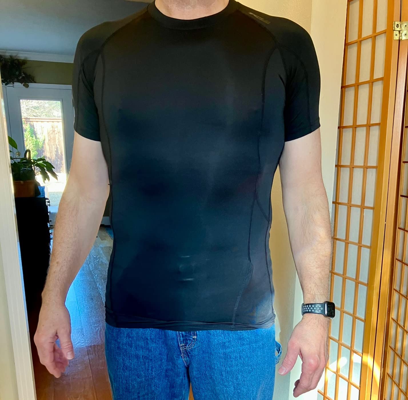 TSLA Men's UPF 50+ Quick Dry Short Sleeve Compression Shirts, Athletic Workout Shirt, Water Sports Rash Guard customer photo 2