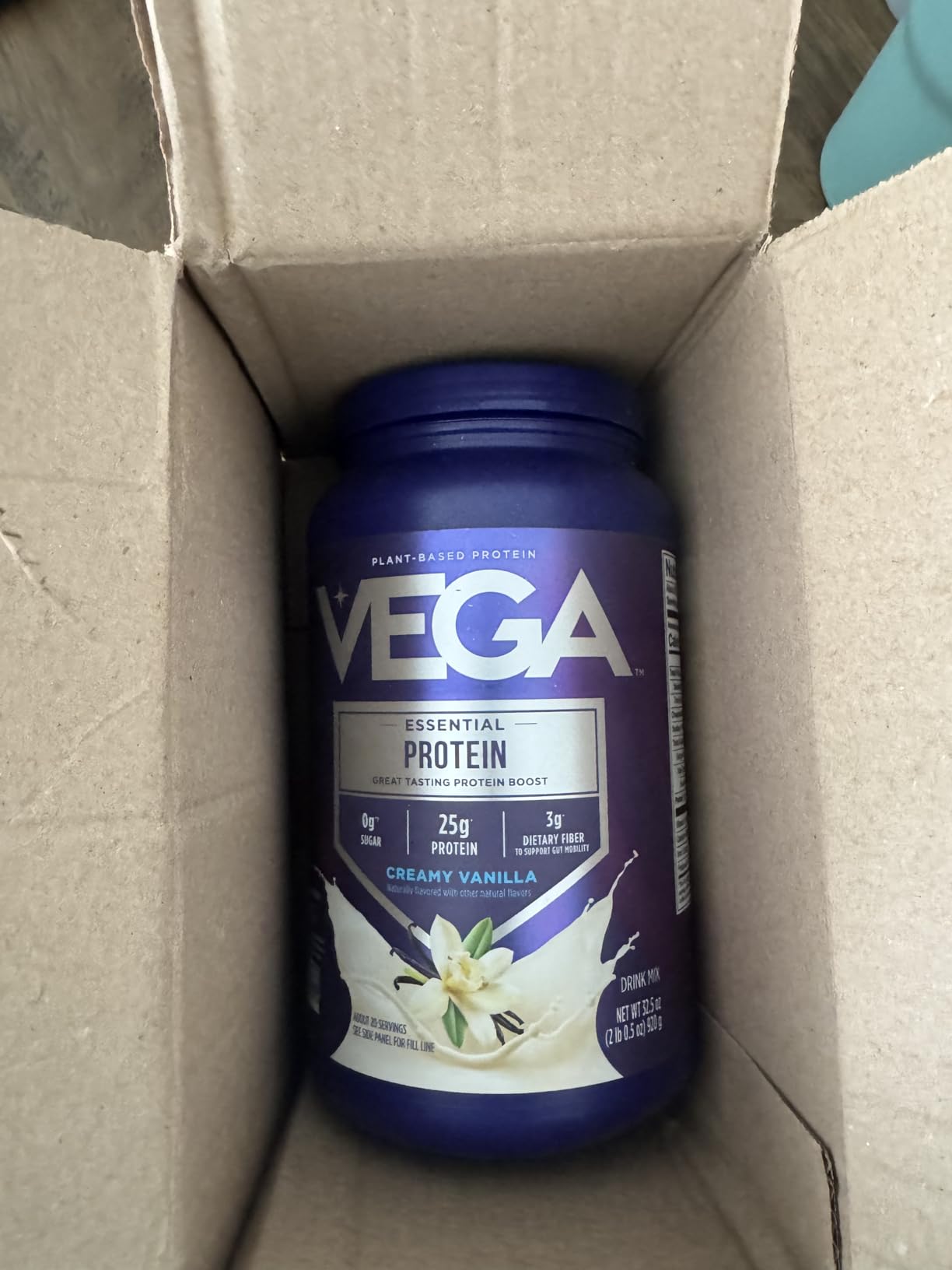 Vega Essential Protein - 25g Plant Based Protein Powder, Creamy Vanilla, Vegan for a Dairy-Free Vanilla Shake - Large Tub, 32.5oz (20 Servings) customer photo 2