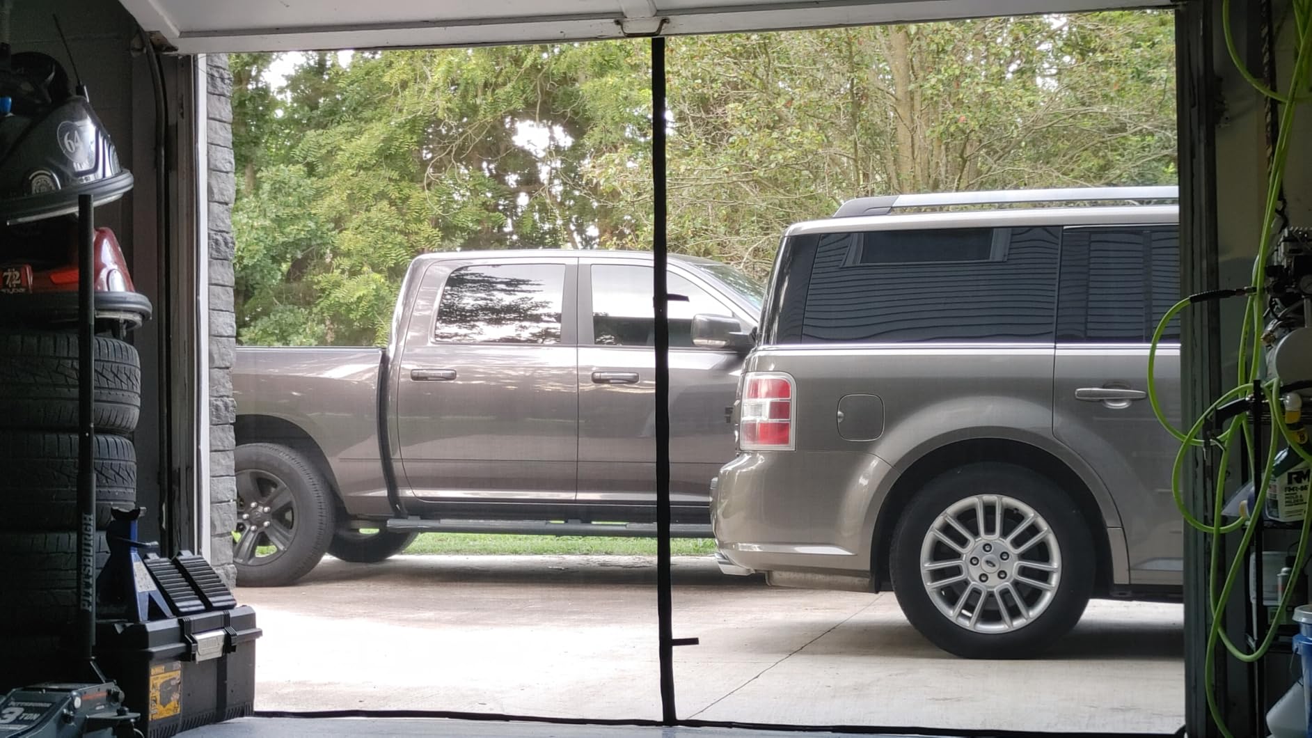 Garage Screen Doors, 9x7FT for 1 Car Garage, Heavy Duty Durable Fiberglass Magnetic Retractable Hands Free Garage Door Screen with 4 Roll Up Straps customer photo 1