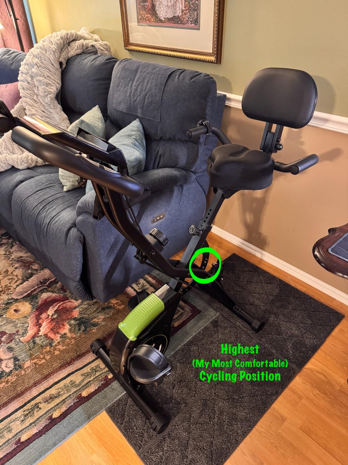 Caromix Folding Exercise Bike, 5 in 1 Stationary Bike with 16-Level Adjustable Magnetic Resistance, 330LB Capacity Indoor Workout Bike, Foldable Exercise Bike for Seniors and Adult customer photo 1