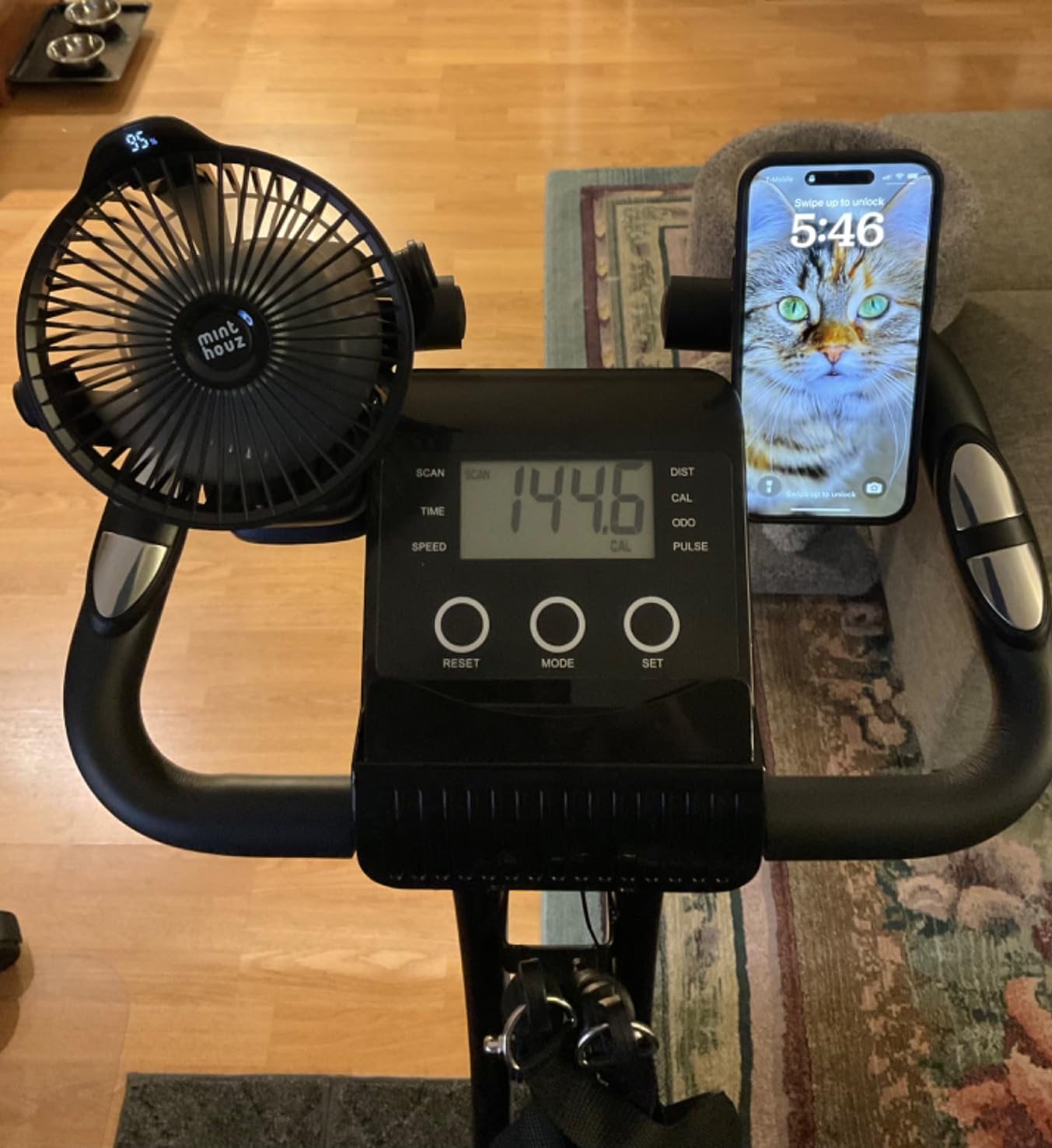 Caromix Folding Exercise Bike, 5 in 1 Stationary Bike with 16-Level Adjustable Magnetic Resistance, 330LB Capacity Indoor Workout Bike, Foldable Exercise Bike for Seniors and Adult customer photo 2