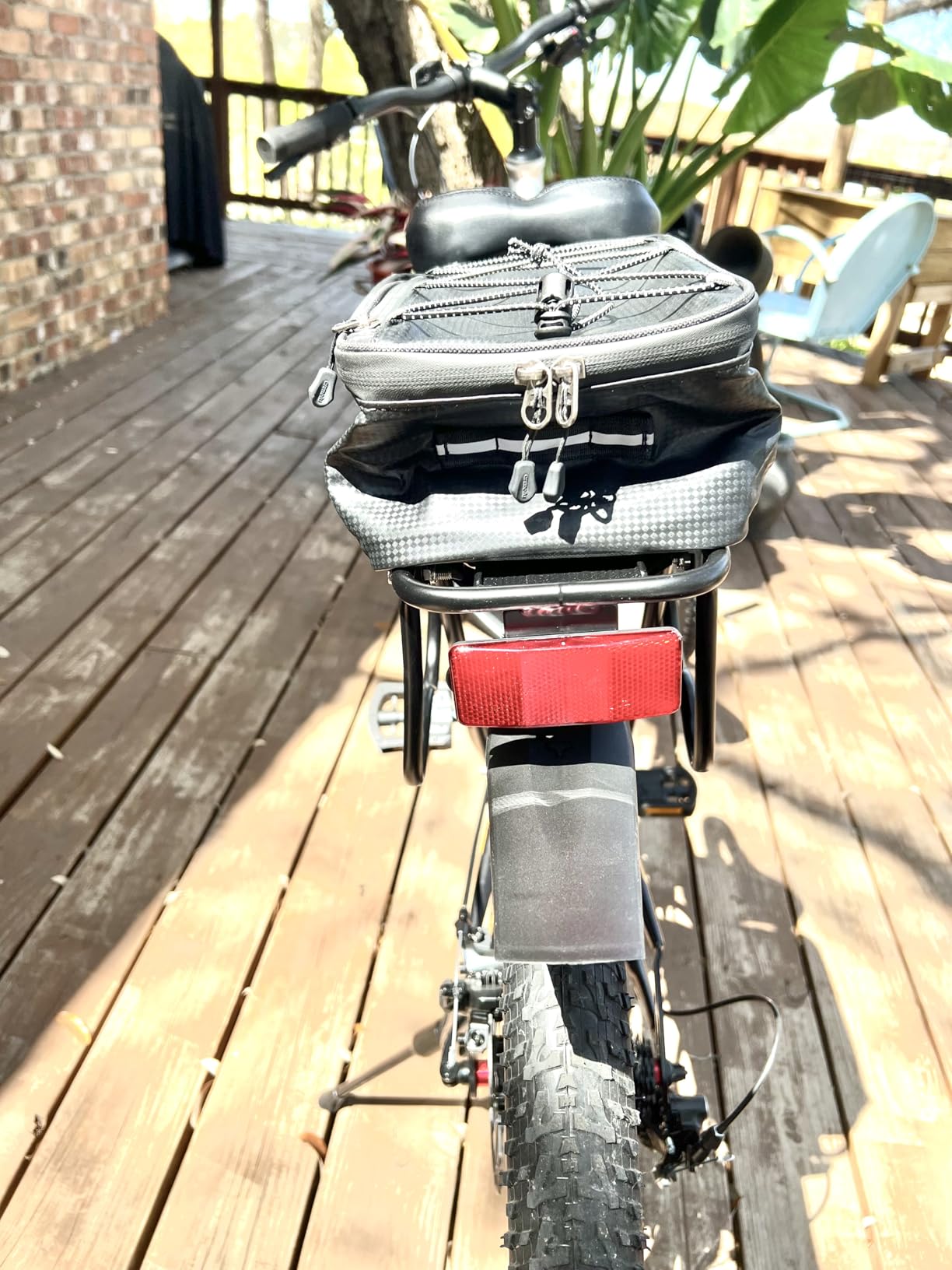 Rear Bike Rack,Bike Cargo Rack w/Fender & Large Size Reflective,Quick Release Mountain Road Bicycle Rear Racks,Universal Bike Luggage Rack,Large Capacity Bike Pannier Rack,YONTUO customer photo 1