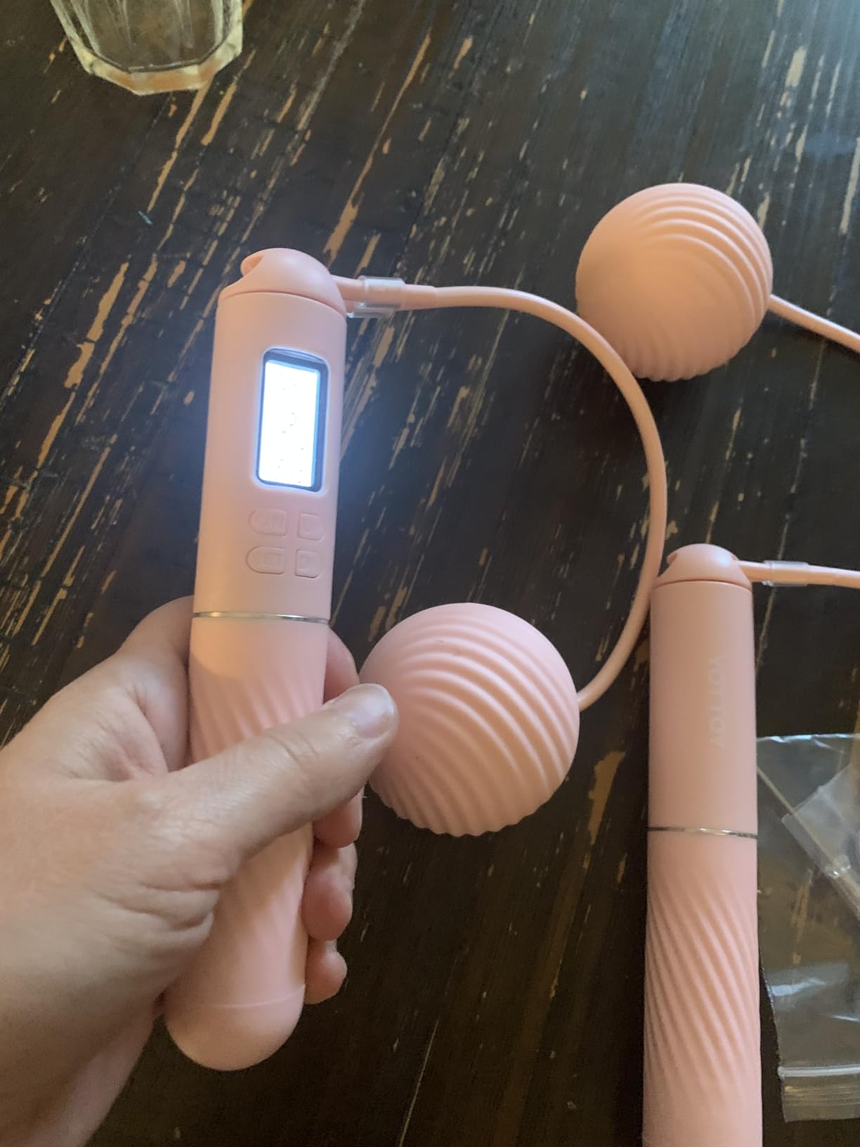 YOTTOY Skipping Ropes for Adults - Cordless Counter Jump Rope with Large Cordless Ball - Weighted Jump Rope with LCD Display customer photo 1