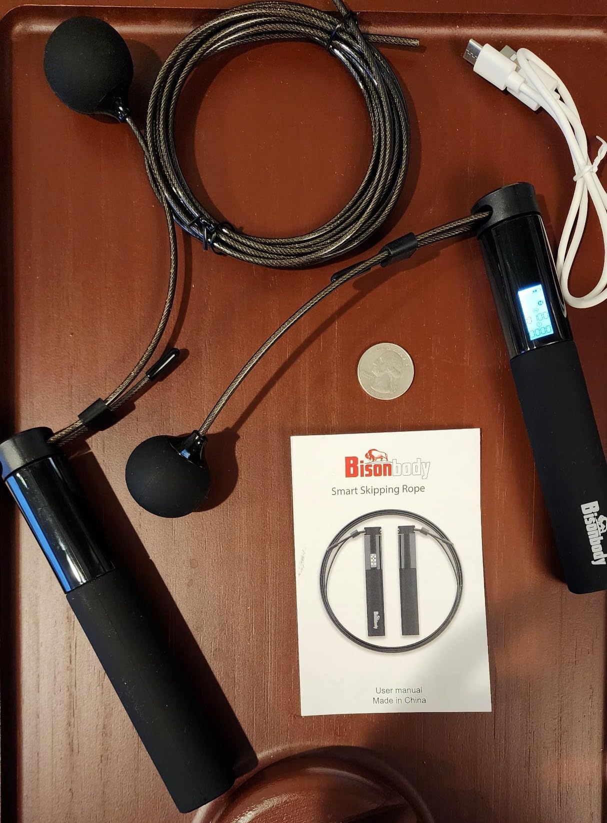 Smart Jump Rope with Counter & Bluetooth App, 2 in 1 Skipping Rope with Classic Cord and Cordless Option, Tangle-Free Design for Home & Gym Workout customer photo 2