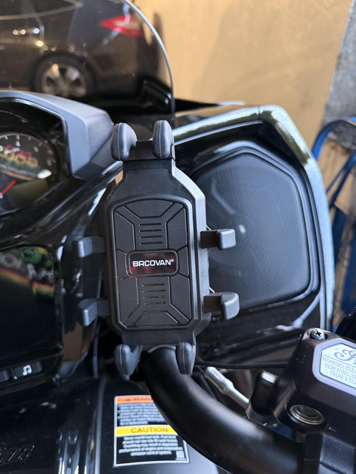 BRCOVAN Motorcycle Phone Mount Holder with Vibration Dampener, Anti-Shake Handlebar Cellphone Cradle for Bike Bicycle Scooter ATV, Adjustable Fit 5.4 - 6.9 Smartphone customer photo 1
