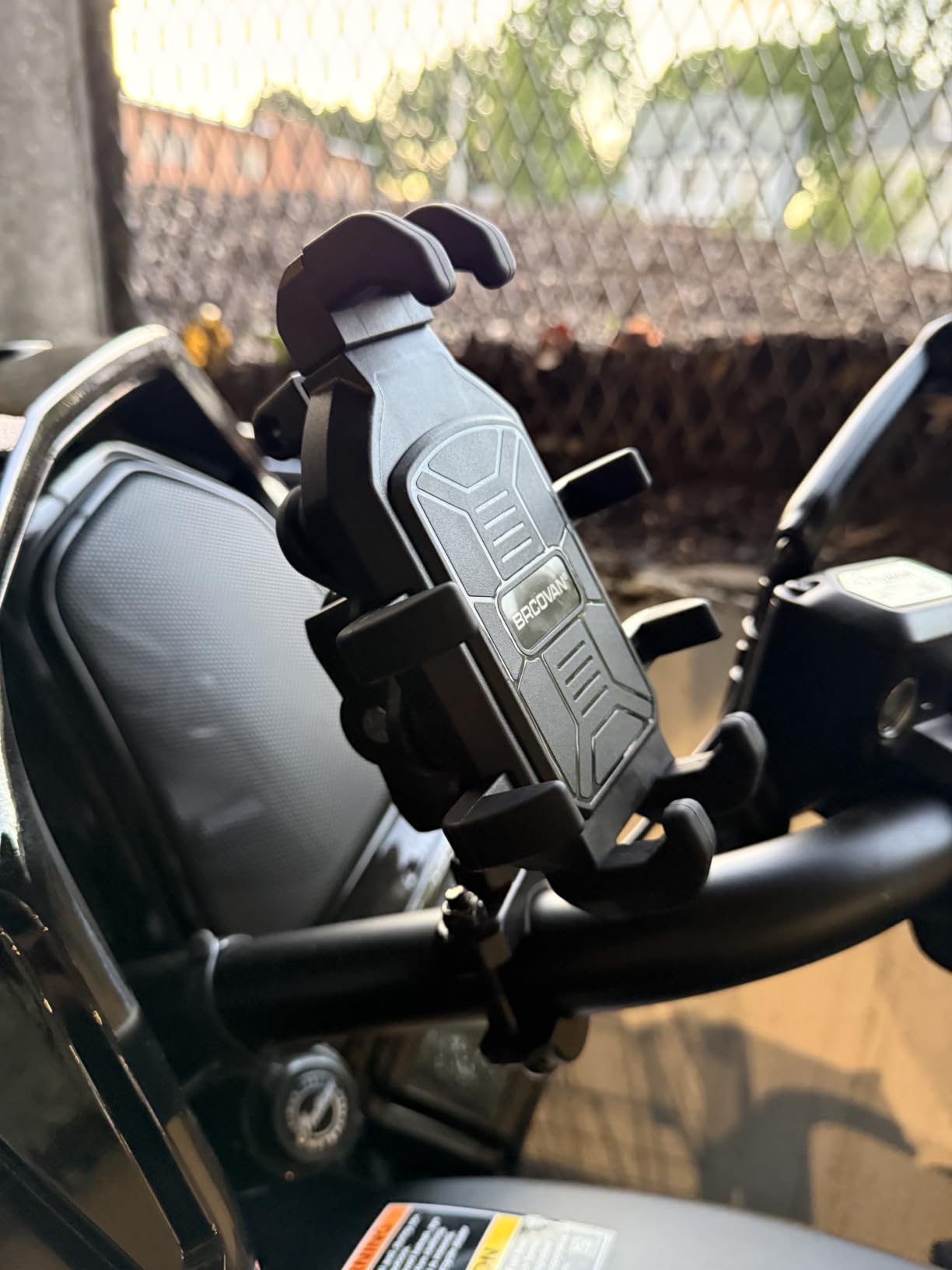 BRCOVAN Motorcycle Phone Mount Holder with Vibration Dampener, Anti-Shake Handlebar Cellphone Cradle for Bike Bicycle Scooter ATV, Adjustable Fit 5.4 - 6.9 Smartphone customer photo 2