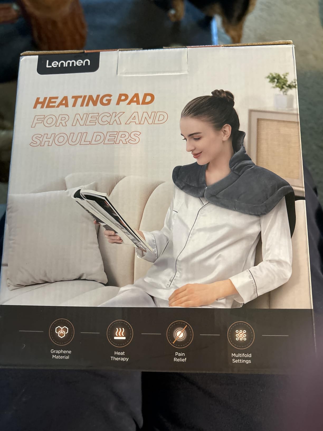 Graphene-Infused Heating Pad 3X Deeper Muscle Relief, Weighted Instant Heating Pads for Neck and Shoulders, Heated Wrap with 6 Heat Options and 4 Auto-Off Timer customer photo 2