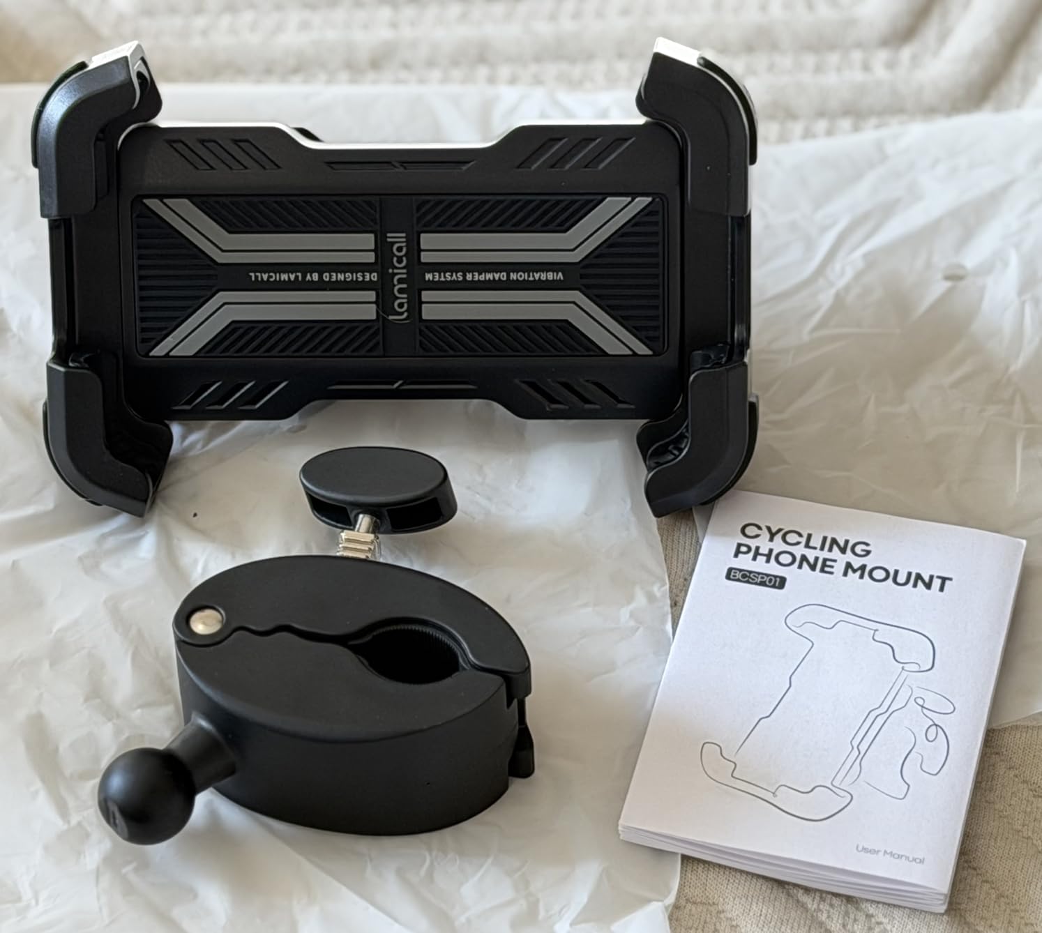 Lamicall Motorcycle Phone Mount Holder - Dual Vibration Dampener, Upgrade Handlebar Clip, Motorcycle Cell Phone Holder, Bike Phone Mount for iPhone 16 15 14 Pro Max, 4.7-6.7 Phones customer photo 2
