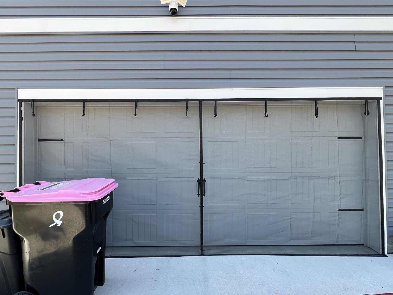 Garage Door Screen 2 Car 16x7ft Garage Screen Door, Upgraded PET Mesh Stronger Than Fiberglass and Polyester, Heavy Duty Weighted Bottom and Magnetic Closure, Hands Free customer photo 1