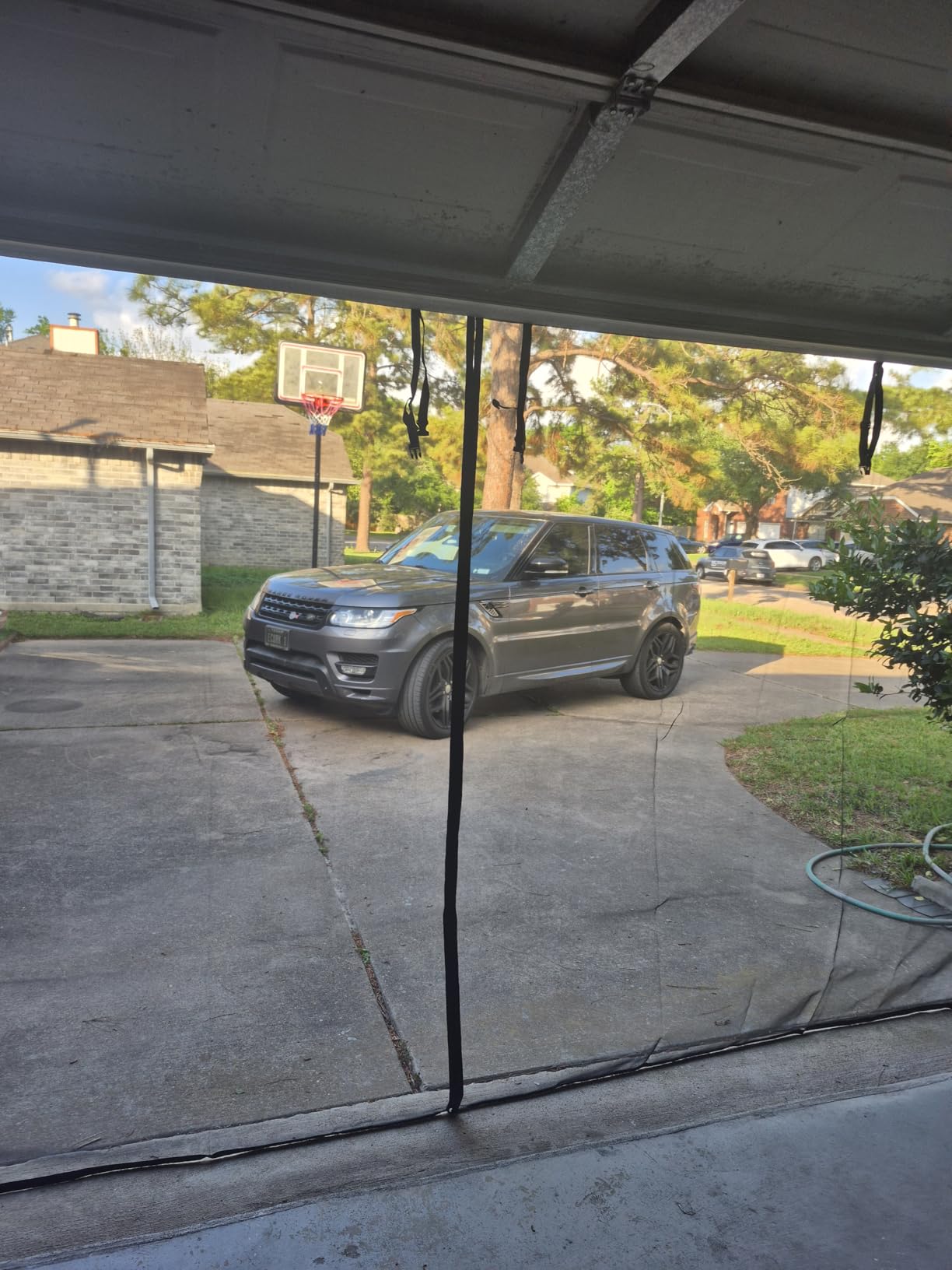 Garage Door Screen 2 Car 16x7ft Garage Screen Door, Upgraded PET Mesh Stronger Than Fiberglass and Polyester, Heavy Duty Weighted Bottom and Magnetic Closure, Hands Free customer photo 2