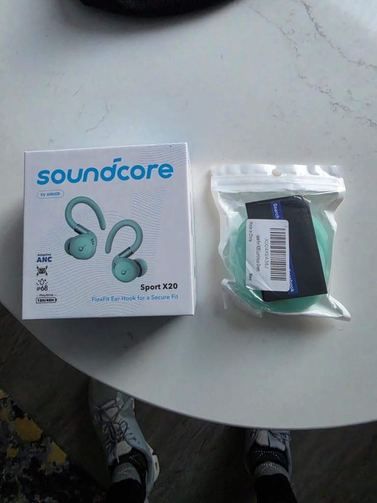 Soundcore Sport X20 by Anker, True-Wireless Workout Earbuds, Rotatable and Extendable Ear Hooks, Noise Cancelling, Deep Bass, IP68 Waterproof, Sweatproof, Dustproof, 48H Play customer photo 1