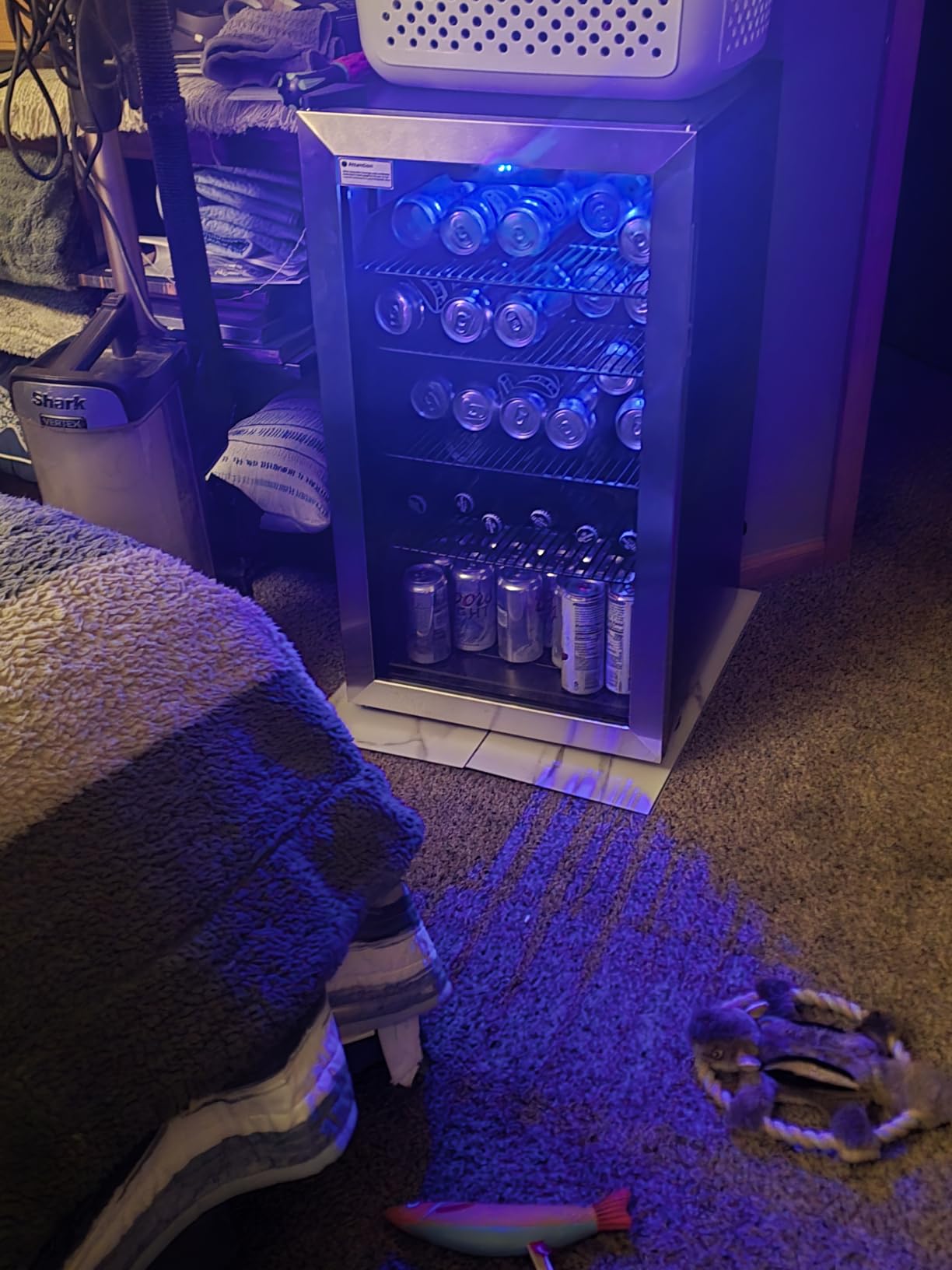 Feelfunn Beverage Refrigerator Cooler - 126 Can Mini Fridge Glass Door for Drinks Soda Beer Wine - Small Refrigerator for Office Bedroom Home Bar, 4 Adjustable Shelves, 3.2 Cu.Ft, Silver customer photo 1