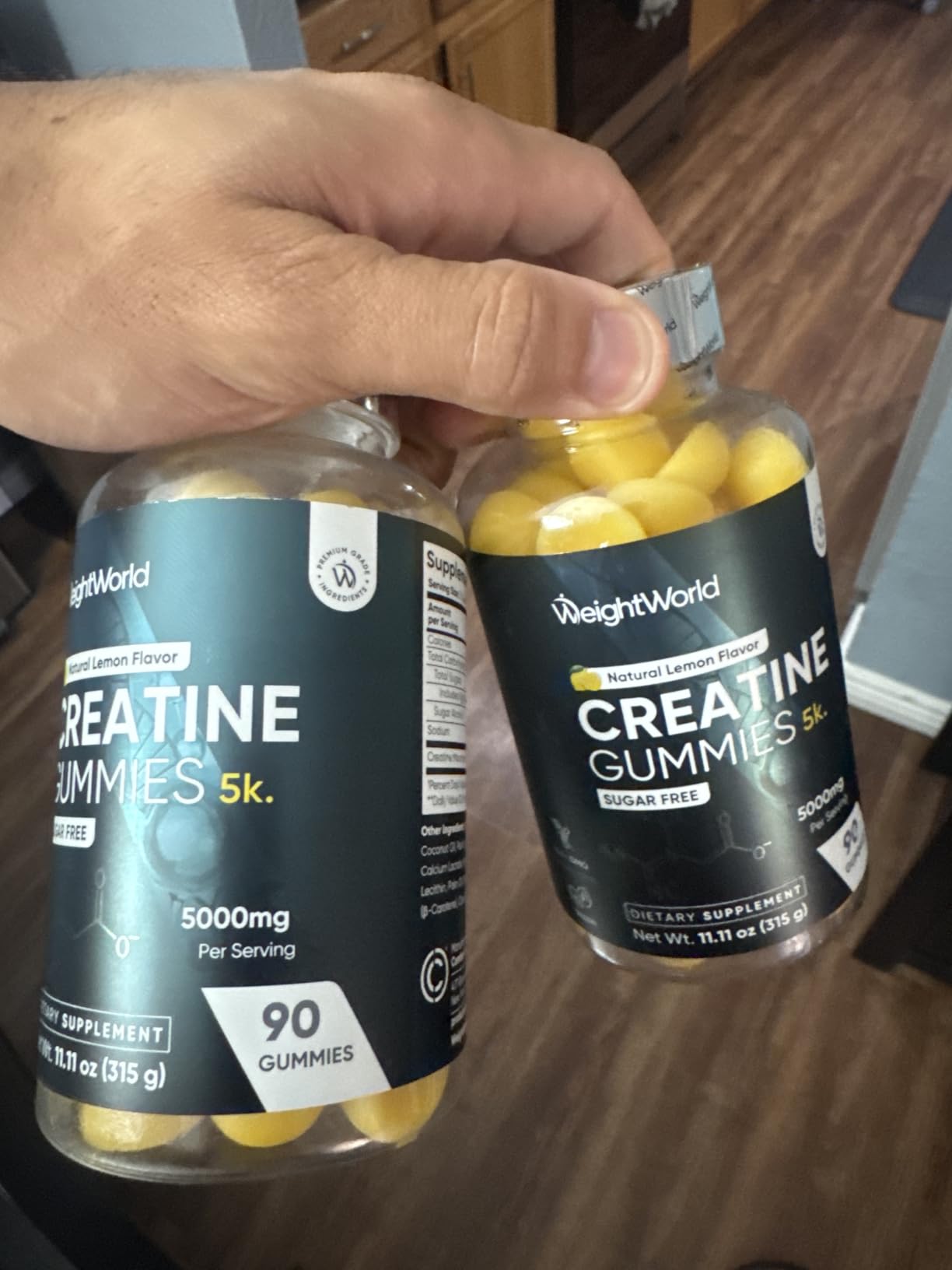 WeightWorld Sugar Free Creatine Gummies 5g (5000mg) | Pre & Post Workout Gummy | 90 Vegan Creatine Monohydrate Gummies for Men & Women (1 Month Supply) - 3 per Day | Non-GMO, Natural Lemon Flavor customer photo 2