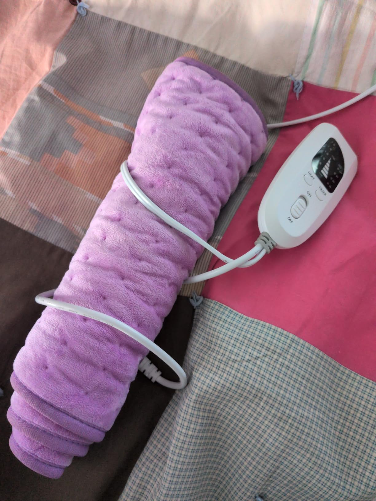 Deepsoon Heating Pad, Electric Heating Pads for Back, Neck, Moist Heating Pad for Abdomen Shoulder Knee Legs, Dry/Moist Heat & Auto Shut Off, Light Gray, 24x12 Inch customer photo 2