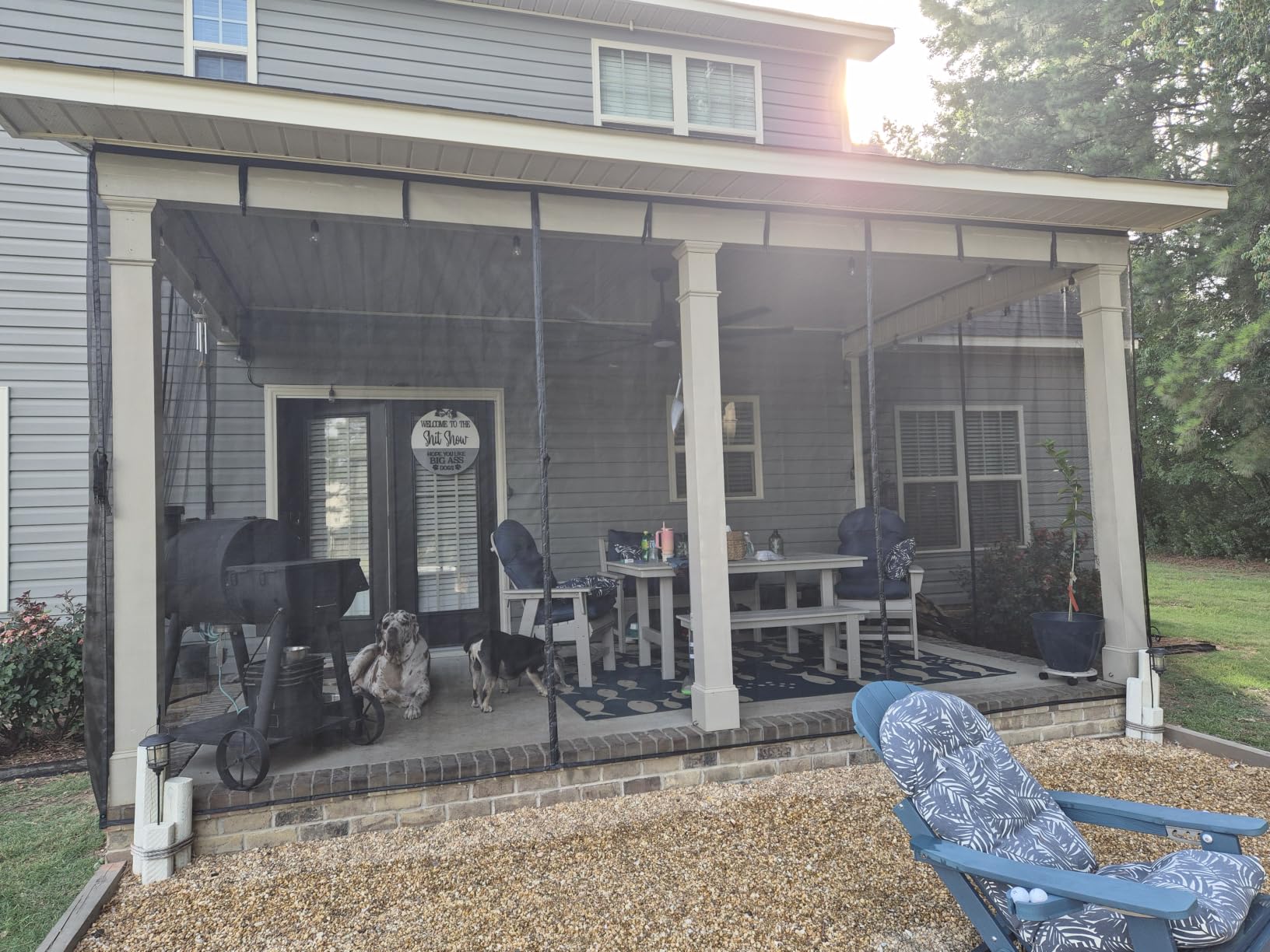 Retractable Garage Door Screen Kit 18x10 FT - Heavy-Duty Fiberglass Mesh Net Screen Door for 2 or 3 Car Garage 18x10ft, Easy Installation with Magnetic Closure customer photo 1