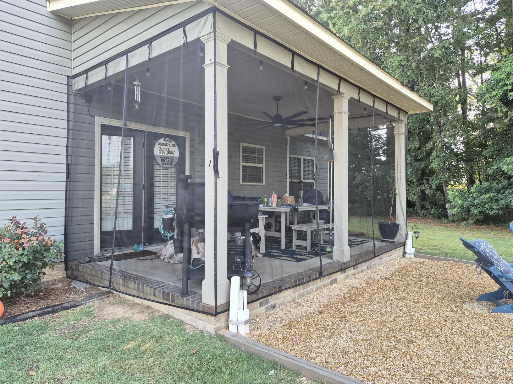 Retractable Garage Door Screen Kit 18x10 FT - Heavy-Duty Fiberglass Mesh Net Screen Door for 2 or 3 Car Garage 18x10ft, Easy Installation with Magnetic Closure customer photo 2