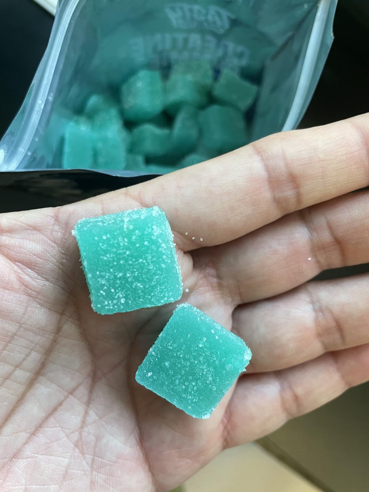 TASTY GAINS Creatine Gummies - 90g of Creatine Monohydrate - Workout Supplements - Build Muscle & Boost Strength for Men & Women - Made in USA - Non GMO - Vegan Friendly (Large, Blue Raspberry) customer photo 2