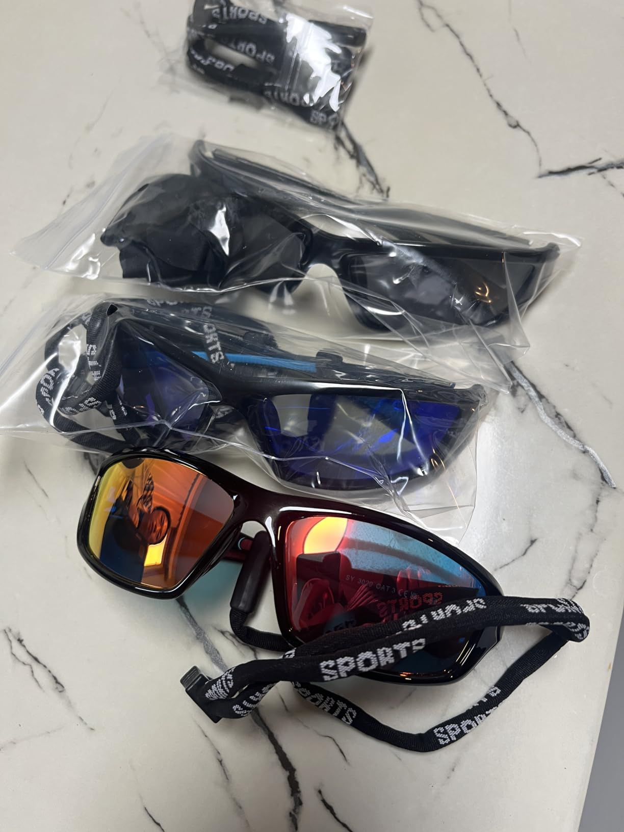 3 Pack Polarized Sports Sunglasses for Men, Mens Sunglasses Wrap Around UV Protection for Cycling Fishing Driving customer photo 1