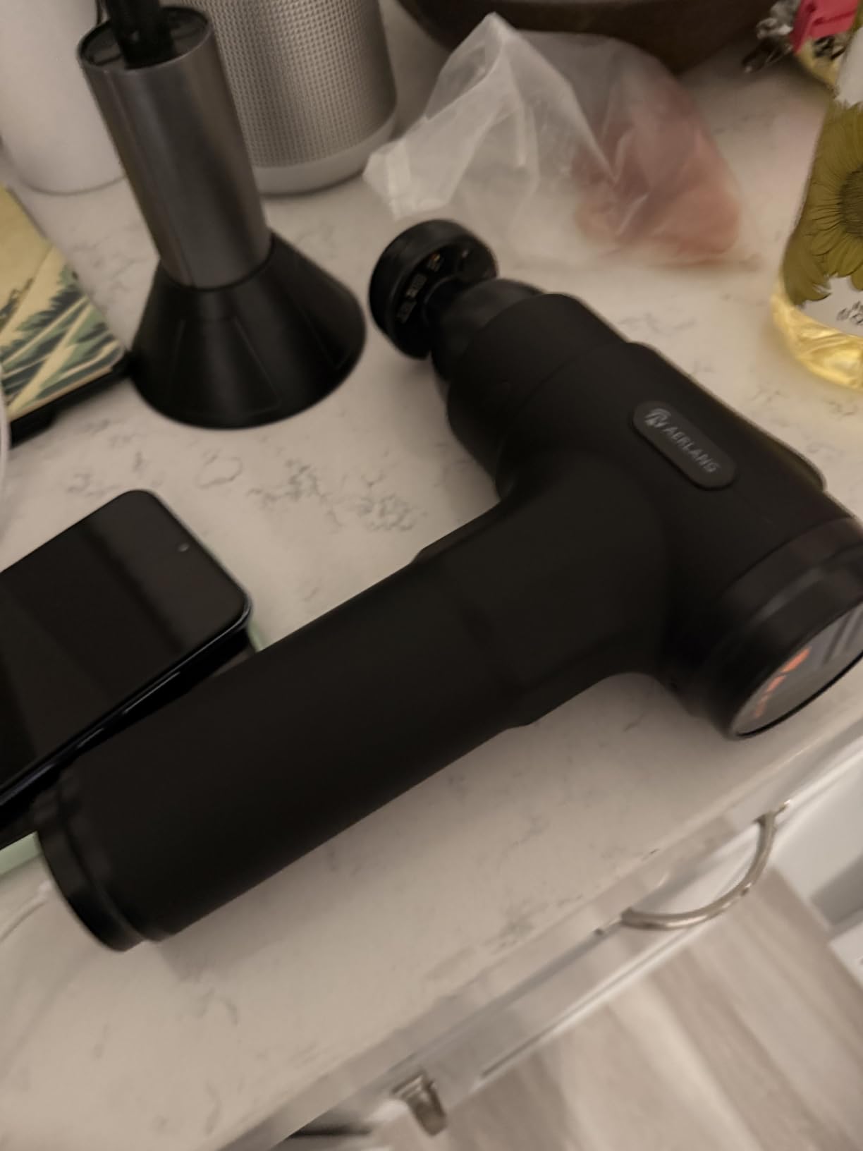 AERLANG Massage Gun with Heat Deep Tissue Back Massager Neck Massager for Pain Relief, Muscle Percussion Massage Gun with 7 Heads & Silent Carrying Case customer photo 2