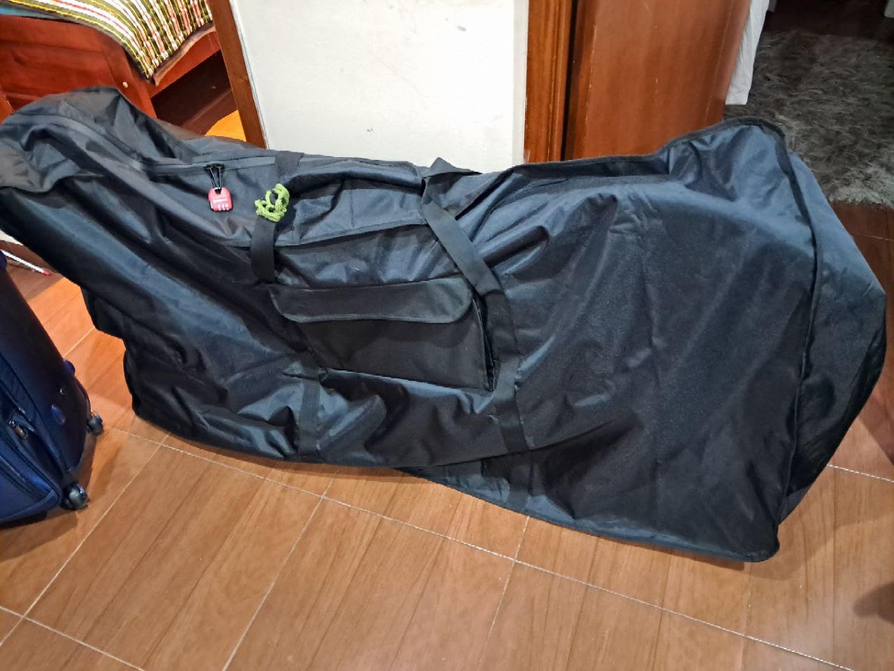 KEMIMOTO Bike Travel Bag, Heavy-Duty 900D Water-Resistant with Fixed Buckles & Interior Compartments, Airplane Bicycle Storage Box Cases Fits 26-29 Inch Mountain, Road E-Bikes customer photo 2
