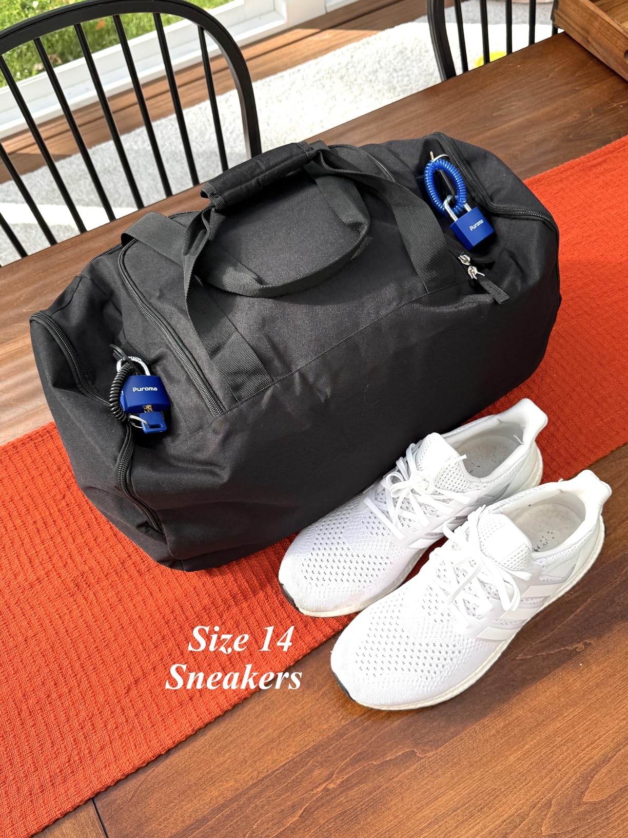 Vorspack Gym Bag for Men - 21 Inches Duffle Bag for Travel Lightweight Duffel Bag with Shoe Compartment Personal Item Travel Bag Weekender Bag for Travel Sports Gym - Black customer photo 1