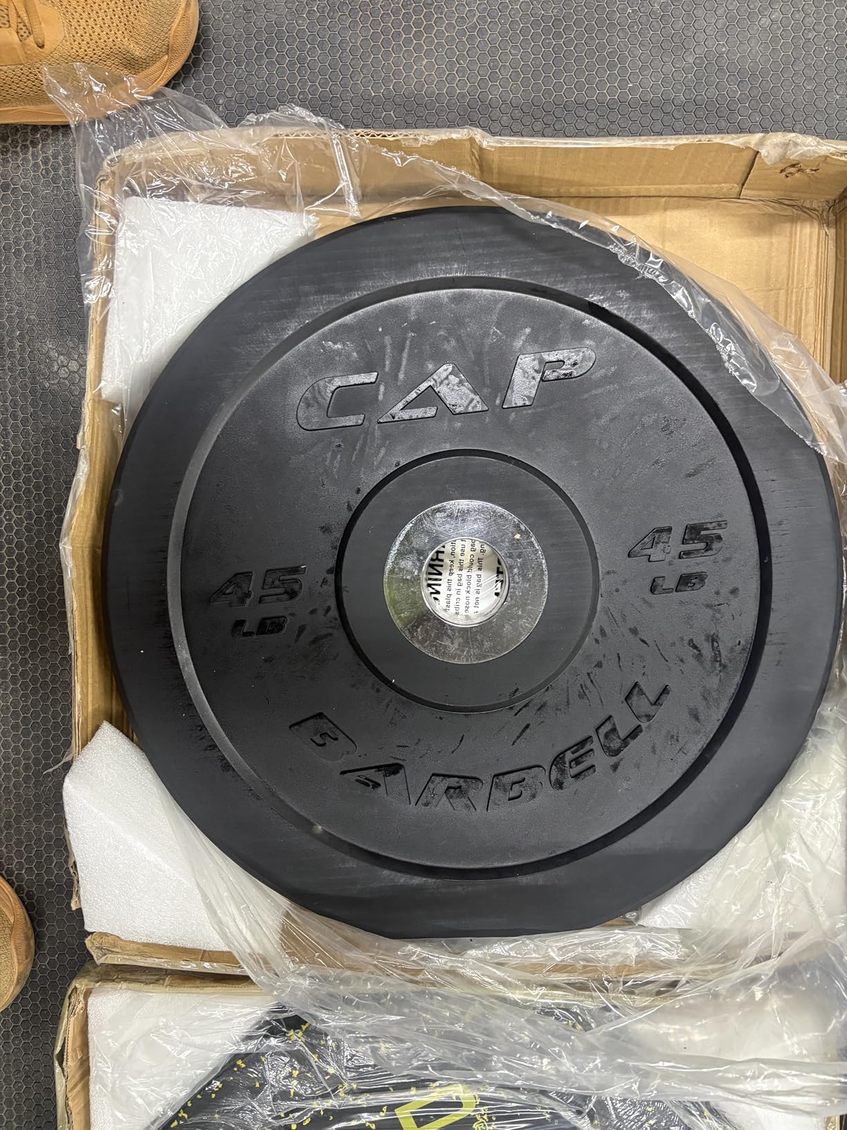 CAP 2-inch Olympic Bumper Plate Weight Set | 100-370 lbs | Multiple Colors | Storage Rack Optional customer photo 1
