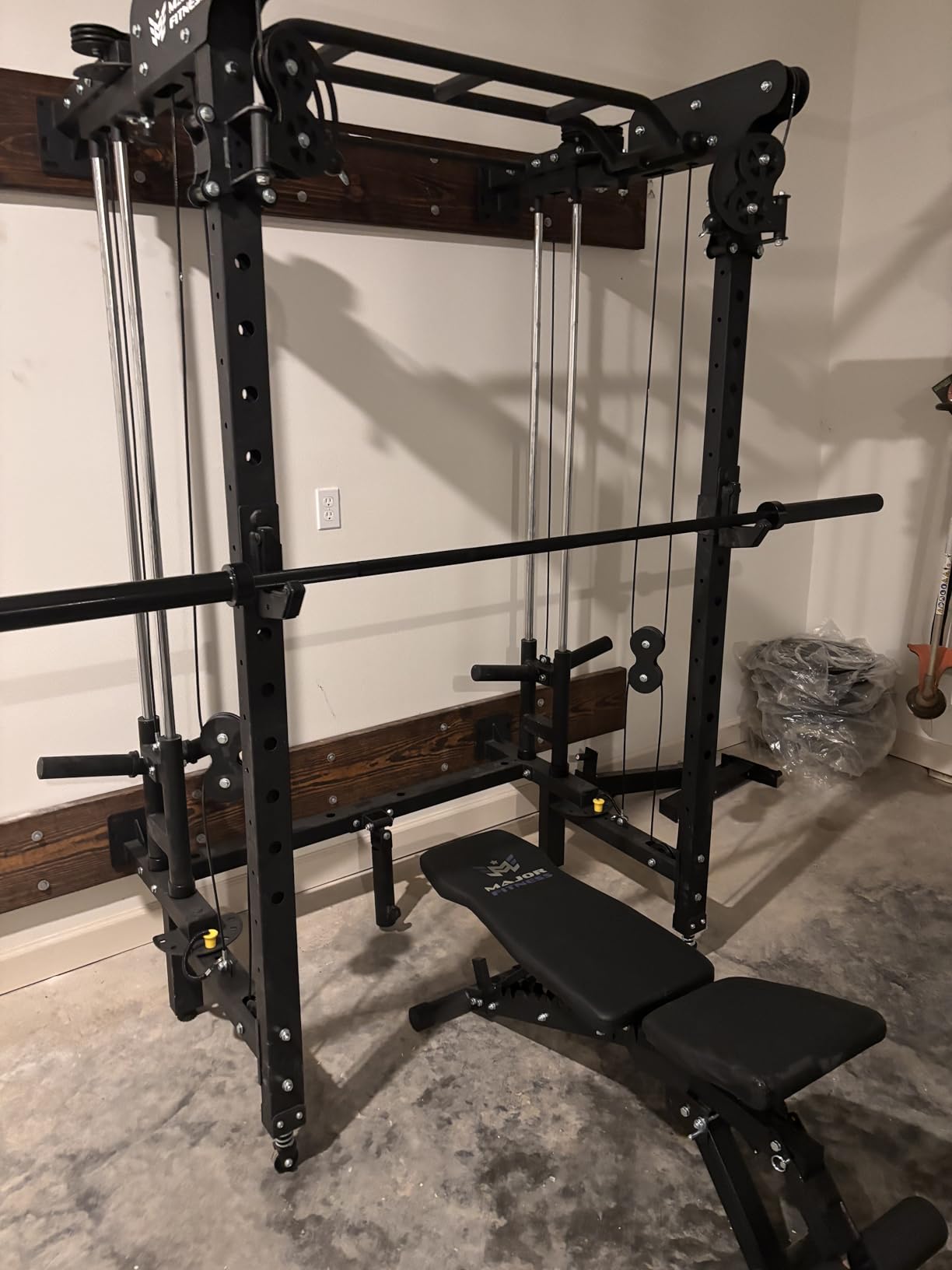 MAJOR FITNESS F35 Folding Power Rack 4-in-1 Home Gym with Cable Pulley System, Multi-Grip Pull-Up Bar, Landmine, 80+ Exercises Space-Saving Gym Equipment Easy Folding for Small Spaces customer photo 2