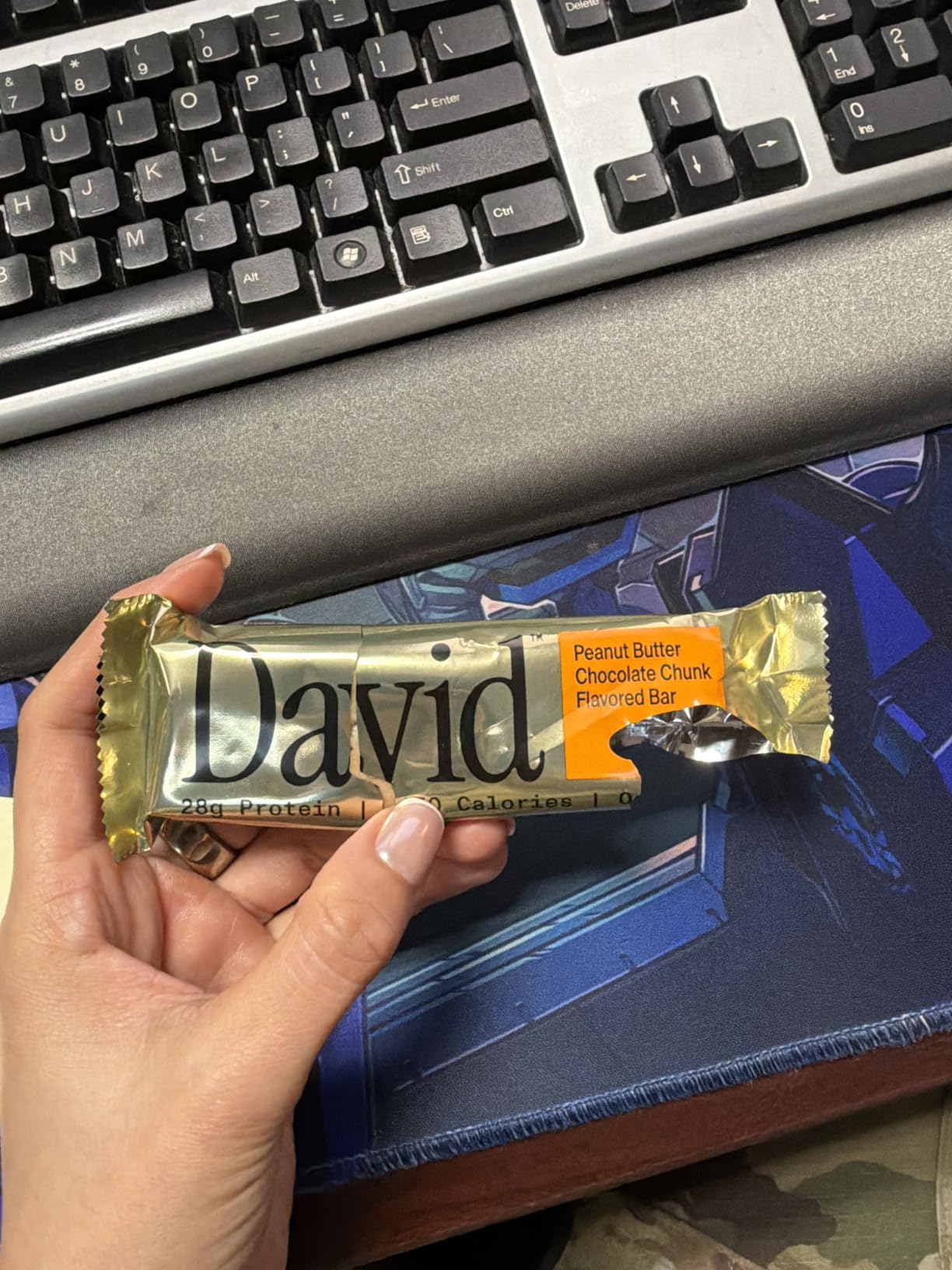 David High Protein Bars - 0g of Sugar, Low Carb, Gluten Free - 28g of Protein, 150 Calories - On-The-Go Snack - Peanut Butter Chocolate Chunk Flavor, Pack of 12 customer photo 1