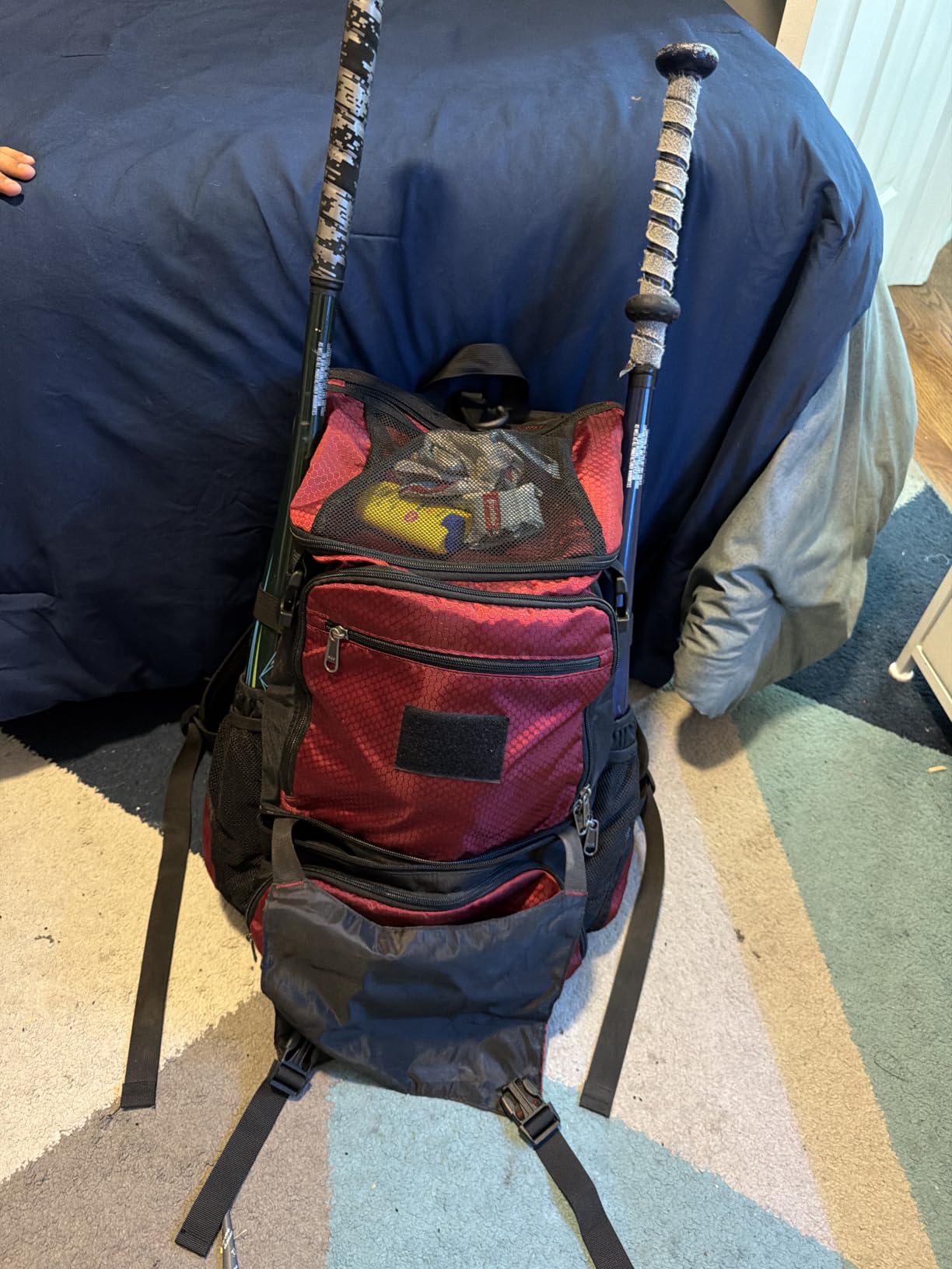 RAINSMORE Baseball Backpack, Lightweight Softball Bag with Shoe Compartment Baseball Bag for Youth & Adult Softball Bat Bag with Fence Hook Helmet Holder customer photo 2