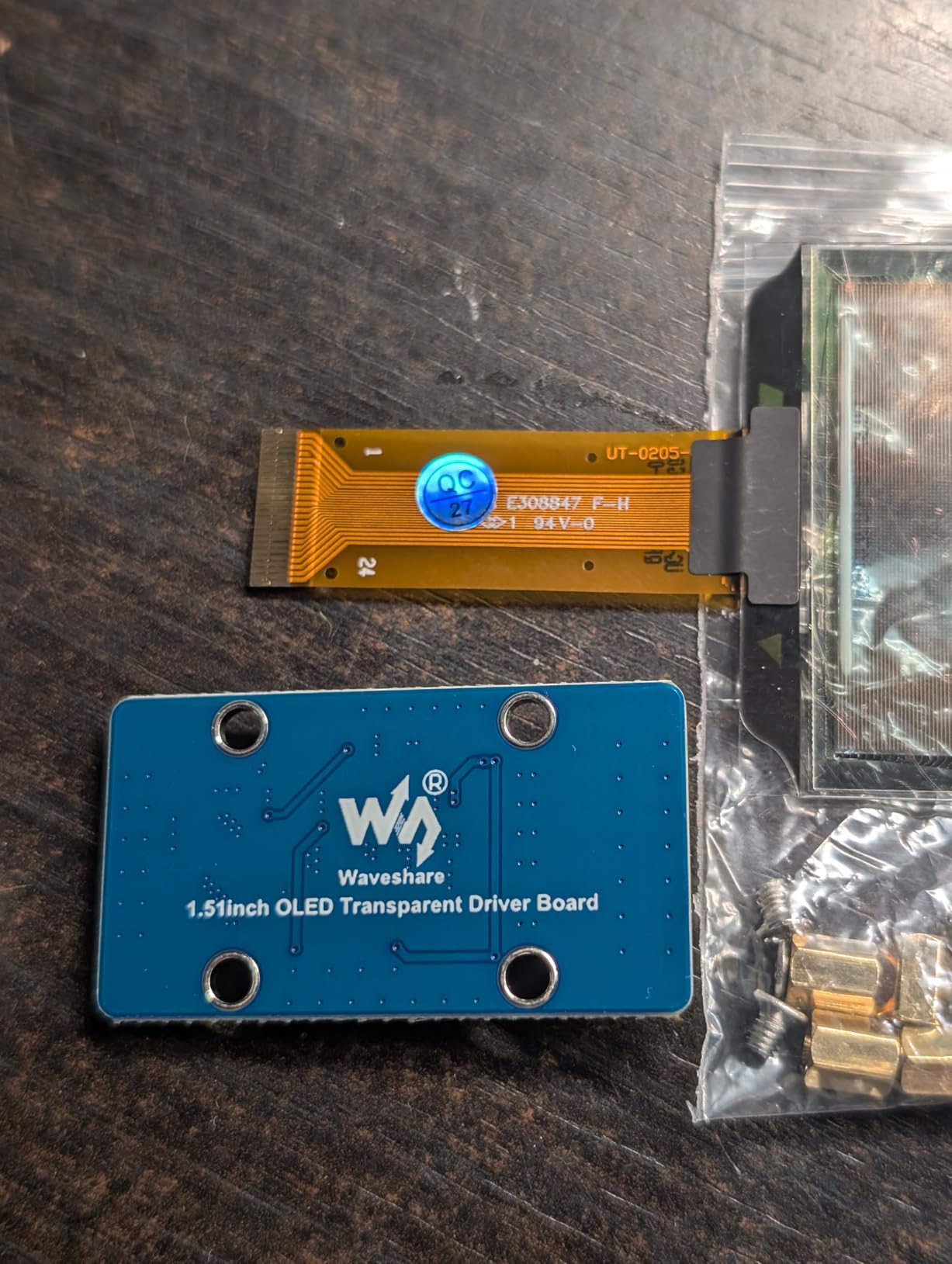 1.51inch Transparent OLED Compatible with Raspberry Pi 5/4B/3B+/3B/A+/Pi Zero W/Pi Zero 2W, 128 x 64 Resolution, SPI/I2C Interfaces, Embedded Independent Driver Chip, Light Blue Color Display customer photo 2
