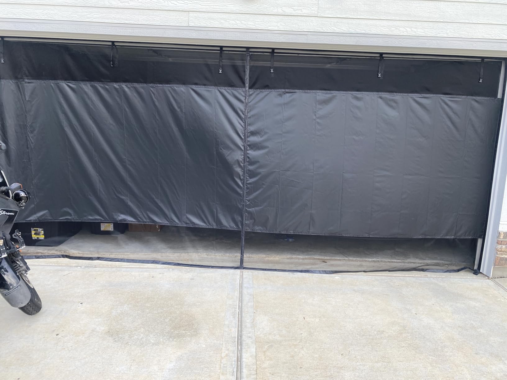 Privacy Garage Door Screen Blackout for 2 Car Garage - 16x7FT Magnetic Garage Screen, 9.6LB Heavy Duty Thicker 265g/sqm Mesh, Hands Free, Magnetic Privacy Garage Screen Door customer photo 1