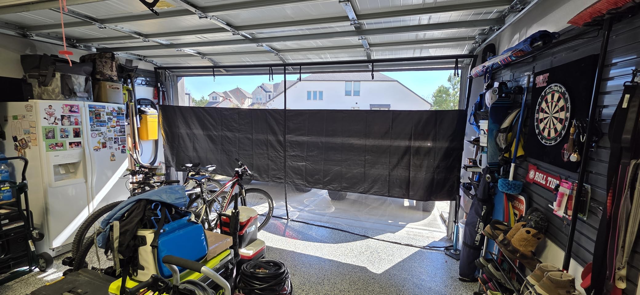 Privacy Garage Door Screen Blackout for 2 Car Garage - 16x7FT Magnetic Garage Screen, 9.6LB Heavy Duty Thicker 265g/sqm Mesh, Hands Free, Magnetic Privacy Garage Screen Door customer photo 2