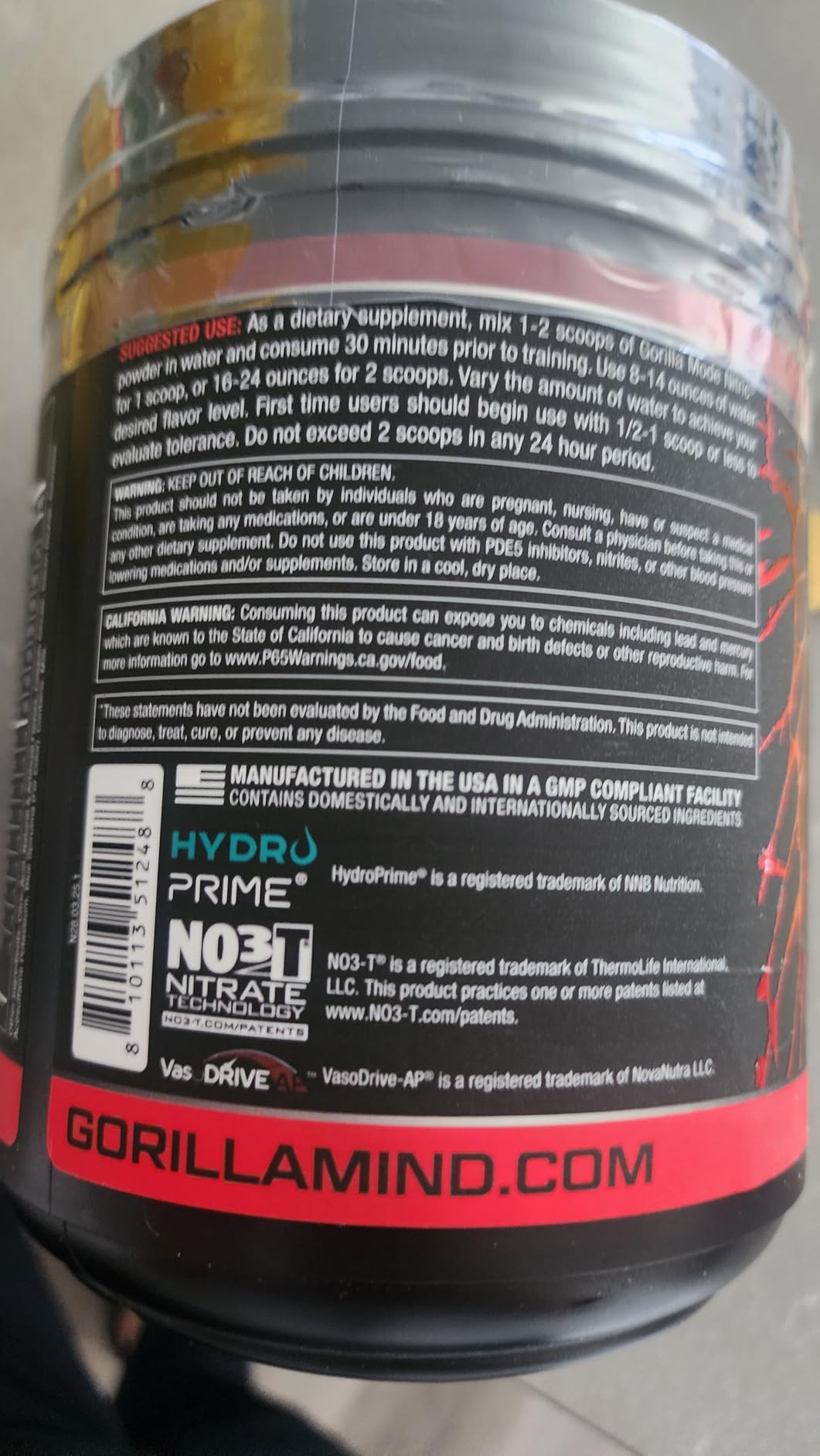 Gorilla Mode Nitric Upgraded Stimulant Free Pre-Workout - Best Tasting and Most Effective Stimulant Free Pre-Workout/Massive Pumps / Vasodilation / Power / 804 Grams (Blue Raspberry) customer photo 2