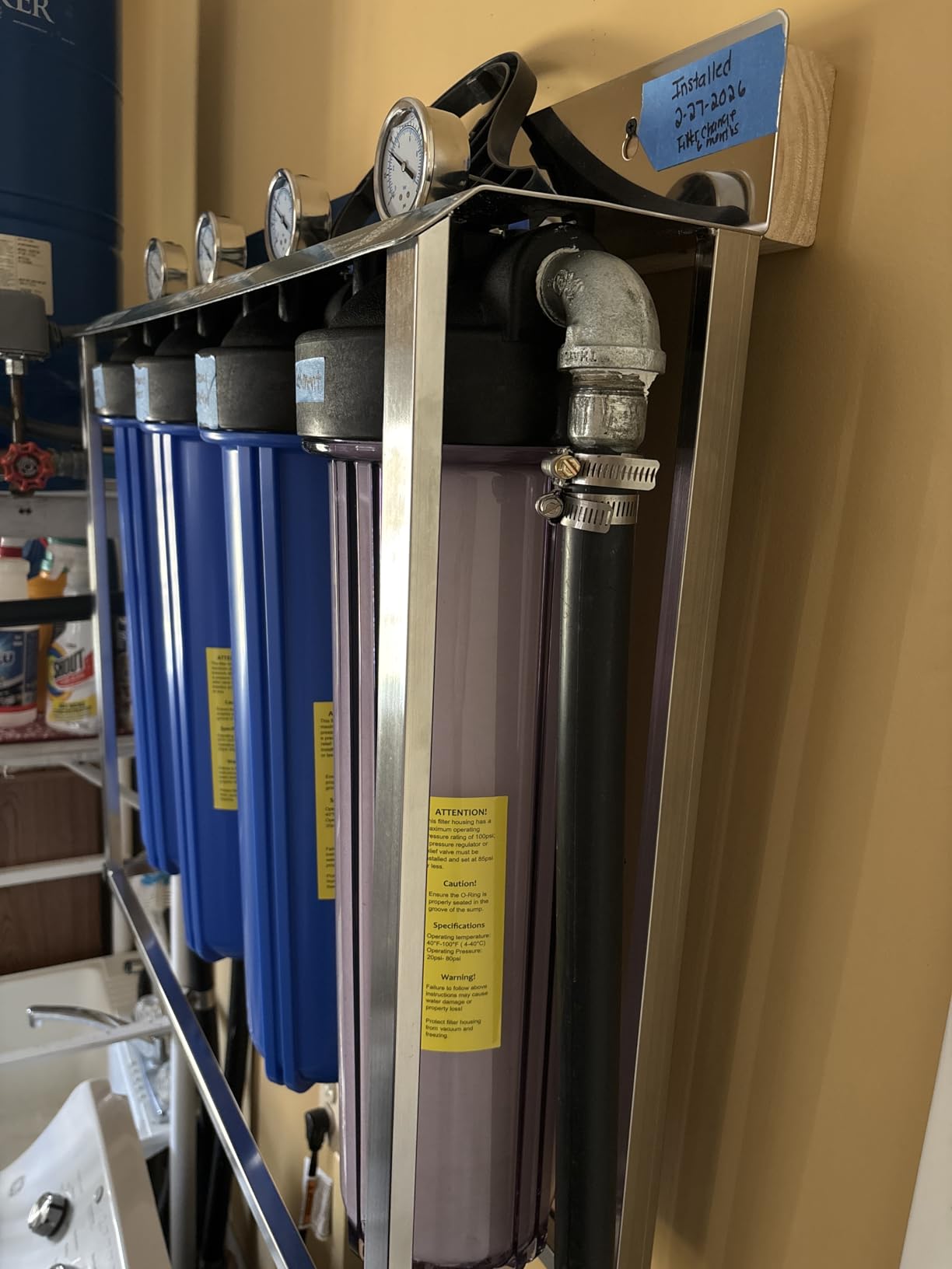 NU Aqua 4 Stage Main Line Salt Free Water Softener Whole House Water Filter System (20 x 4.5) | Reduce Heavy Metals, Chlorine, Odors | Sediment, Water Softner, Heavy Metal KFD GAC, Carbon Block customer photo 2