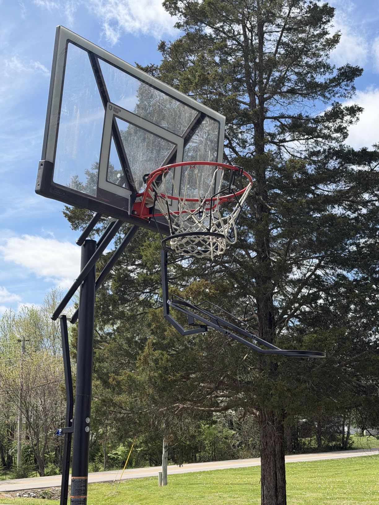 GADFISH Basketball Rebounder, 180° Rotatable Basketball Return Attachment with 3 Stable Large Hooks, Heavy Duty Basket Ball Accessories Ball Return Training Aid for 18