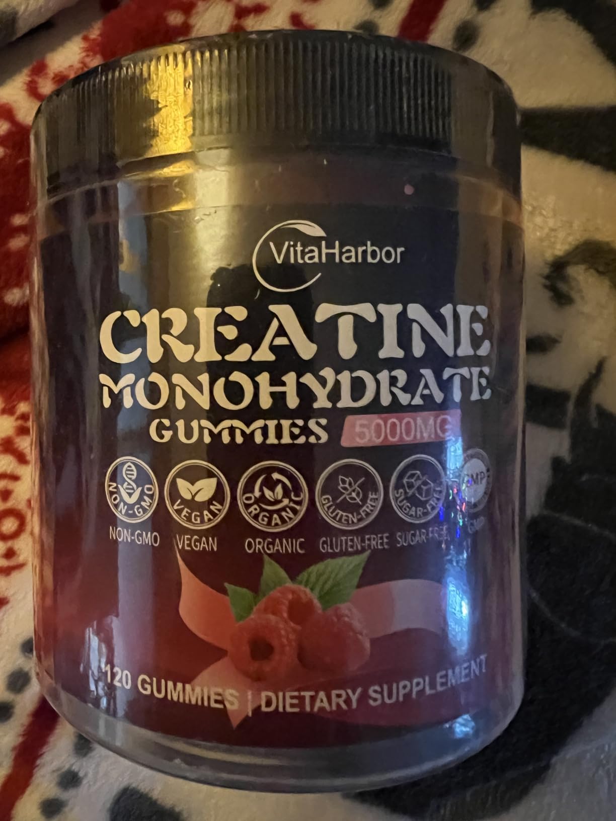 Creatine Monohydrate Gummies 5000mg for Men & Women, Organic Pure Creatine Gummies | Sugar Free, Vegan, Non-GMO, Raspberry Flavor, 120 Count customer photo 2
