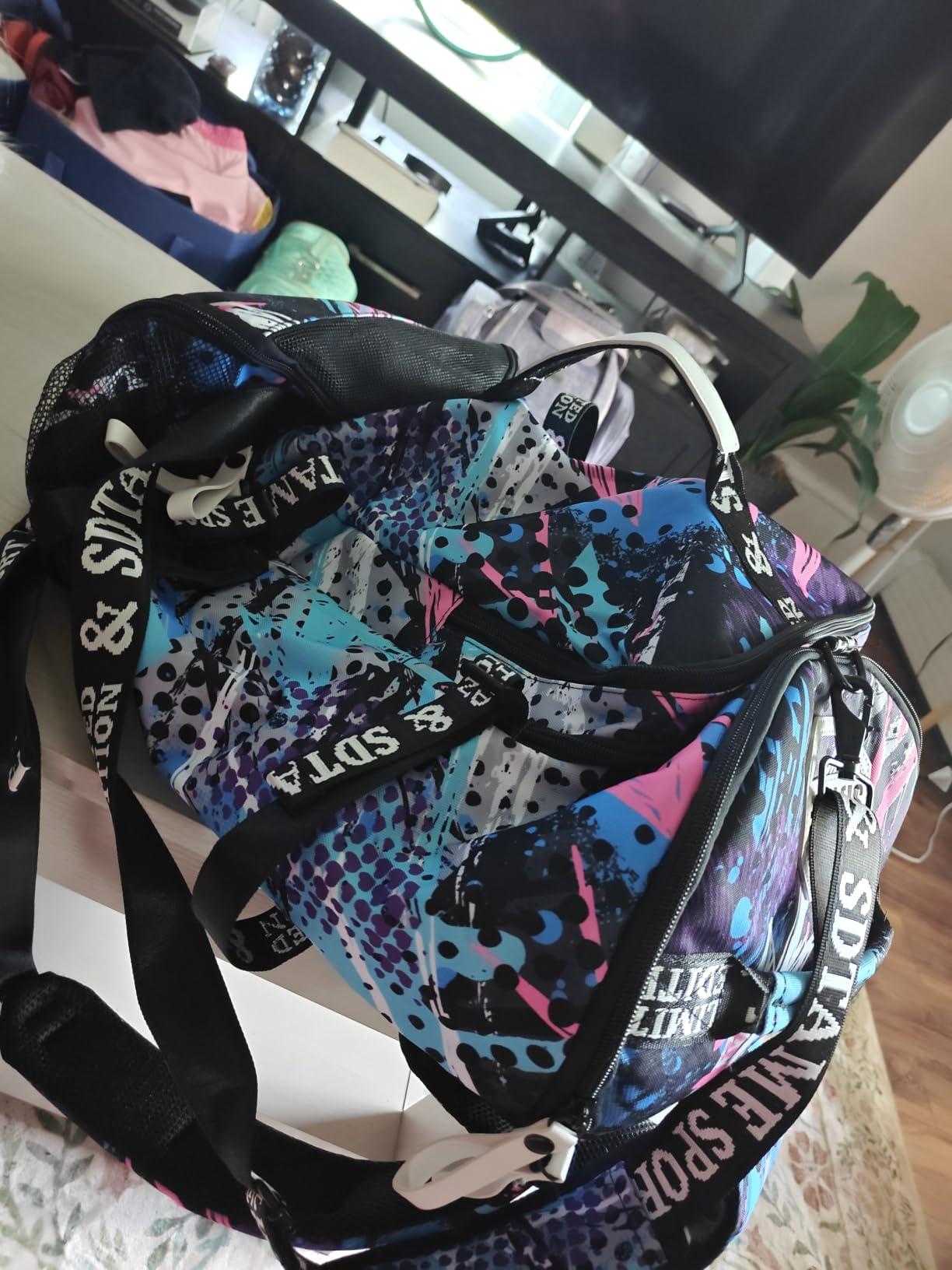 Gym Duffle Bag Backpack with Shoe Compartment, 4 Ways Travel Backpack for Women and Men, Multi-Functional Weekender Bag with Waterproof Layer & Laptop Compartment customer photo 2