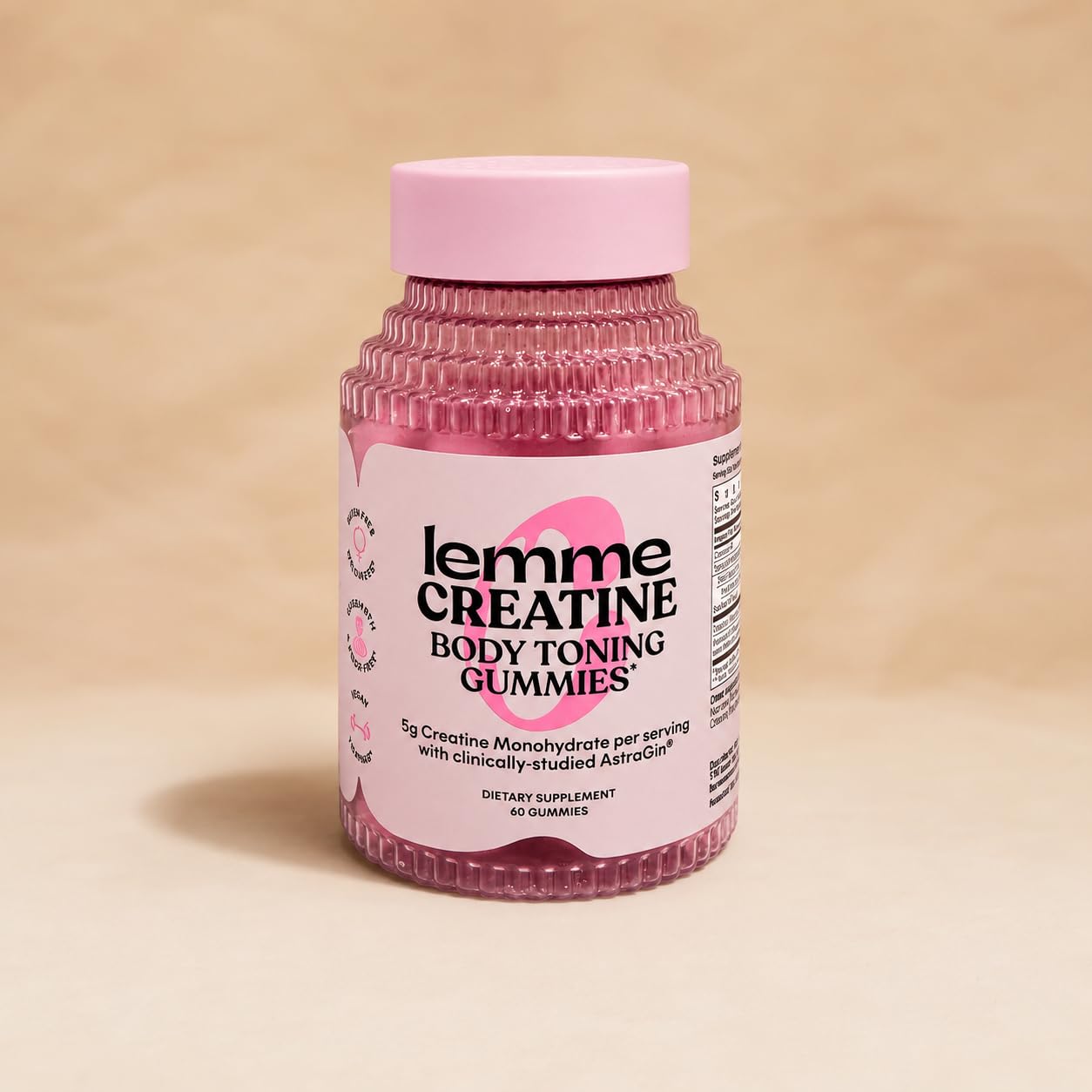 Lemme Creatine Monohydrate Gummies for Women and Men, 5g Dose to Support Lean Muscle, Strength, Recovery, Cognitive Health, w/Ginseng for Absorption, Sour Strawberry, NSF Certified, 60 Gummies customer photo 2