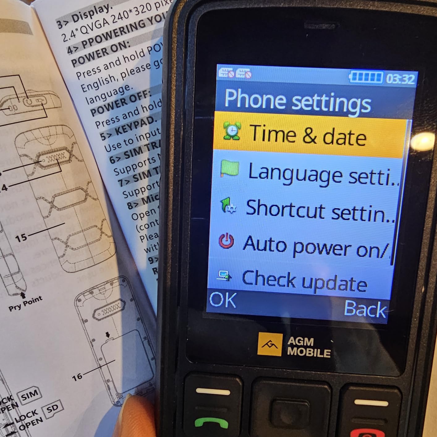 AGM M9 Rugged Feature Phone, 4G Basic Cell Phone, Simple Mobile Phone, Waterproof & Drop-Proof, Large Buttons, Large Fonts, Speed Dial, 3 Card Slots, FM Radio, Flashlight, 1200mAh, for T-Mobile ONLY customer photo 1
