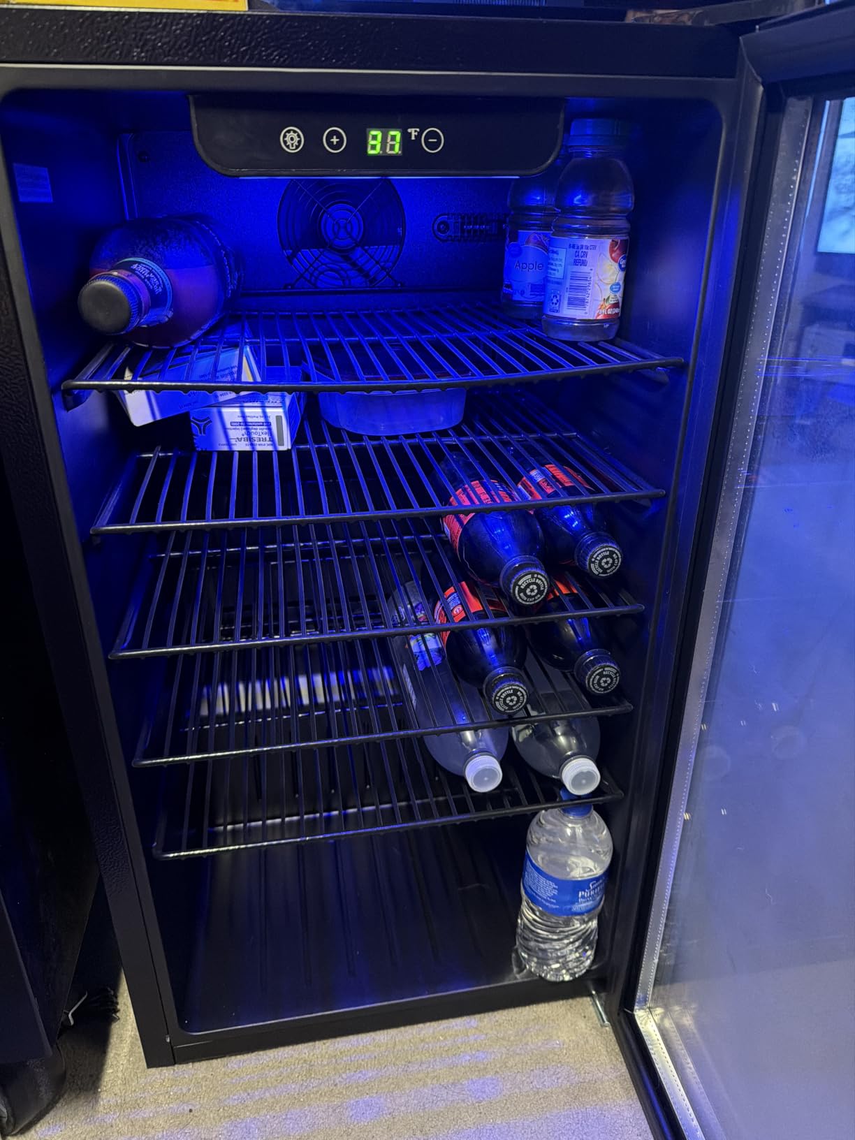 EUHOMY Mini Fridge 130 Can Beverage Refrigerator Cooler Glass Door for Soda Wine Beer, Beverage Cooler for Home, Bar, Office with Digital Temperature Control Removable Shelves, 3.2 Cu.Ft, Silver customer photo 2