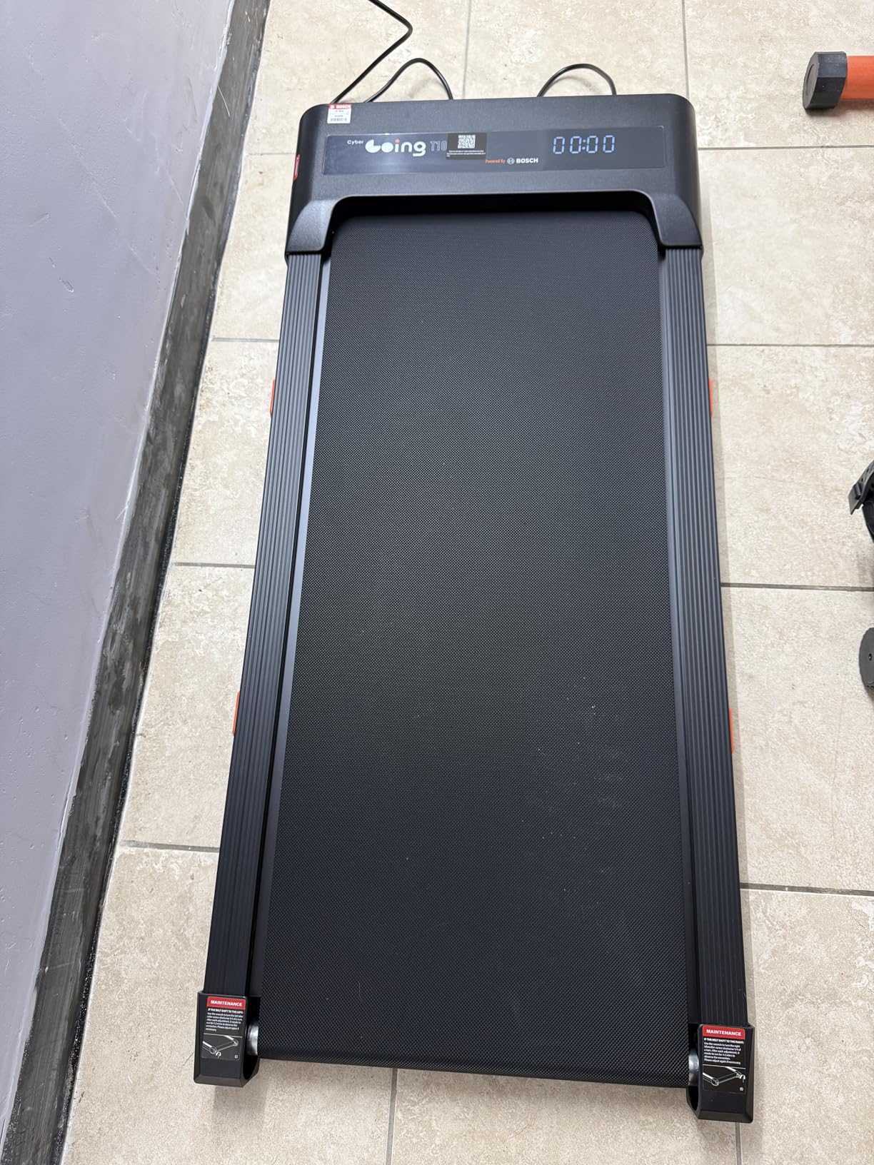 Cybergoing T10 Walking Pad Treadmill with Bosch Motor, Under Desk Treadmill, Fixed 7% Manual Incline, Up to 4 MPH, 2.5HP, 300lb Capacity, App + Remote, 15